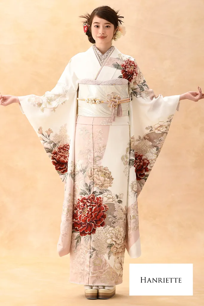 正統派古典 赤/黒/白 御所車柄/牡丹柄 人気 上品 可愛い 伝統的古典