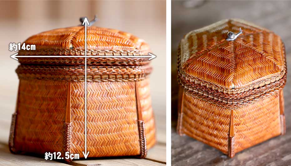 一点限り】 渡辺竹清作 六角宝石箱 カタツムリ | 虎斑竹専門店 竹虎