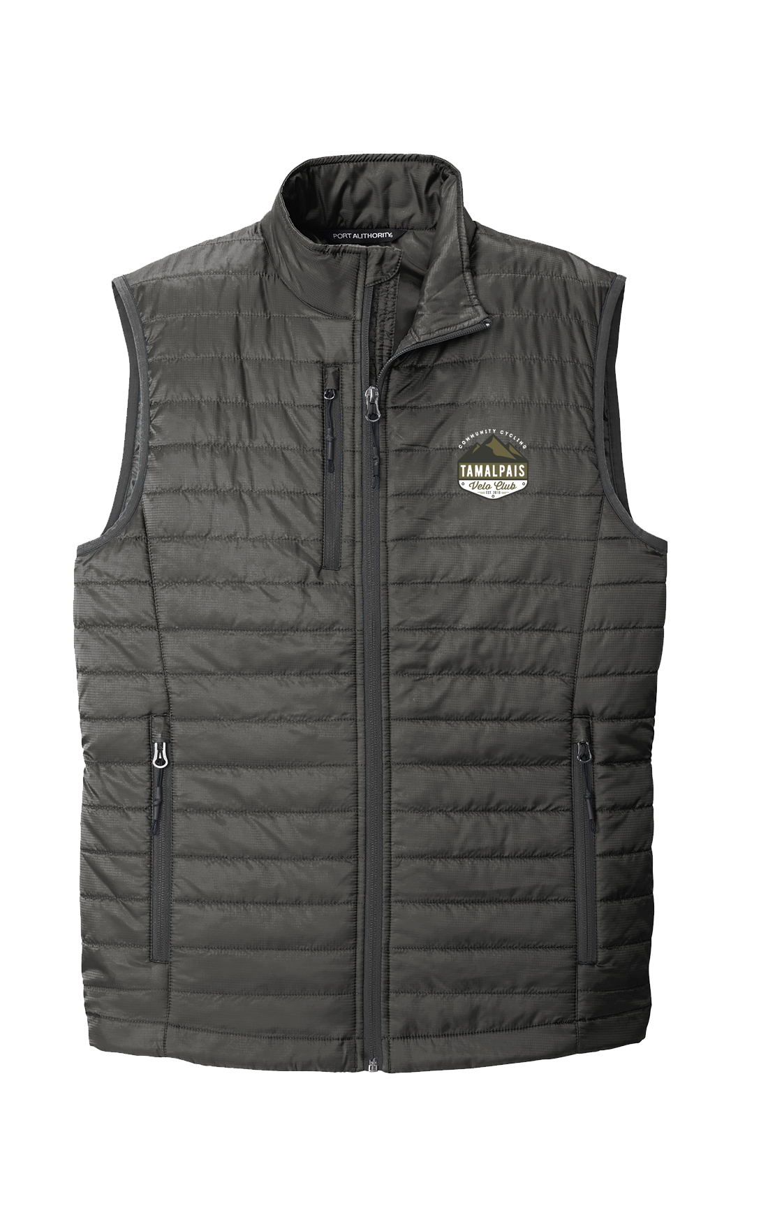 Tam Velo Club Men's Packable Puffer Vest - TVC Grey