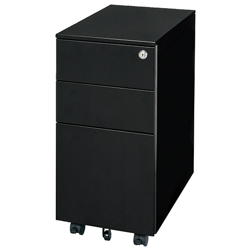 たのめーる】YAMAZEN サイドキャビネット スリム マットブラック RKD