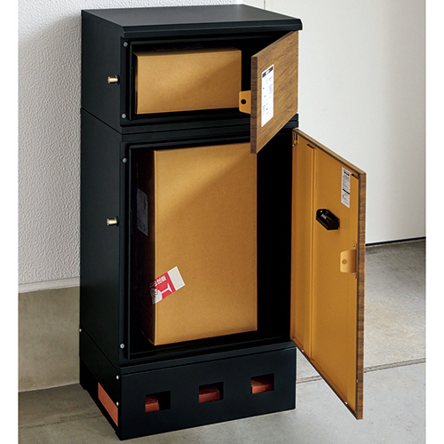 たのめーる】YAMAZEN 宅配ボックス 2段タイプ 幅470×奥行365×高さ