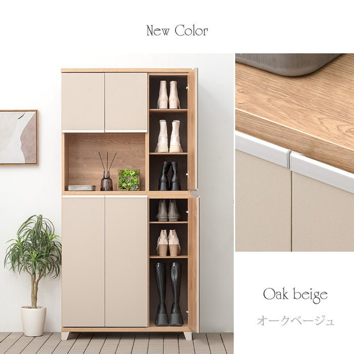 幅90cm］ シューズボックス ミラー付き ハイタイプ【超大型商品