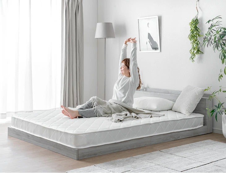 ダブル］マットレス ポケットコイル 厚み14cm 薄型 柔らかめ ベッド