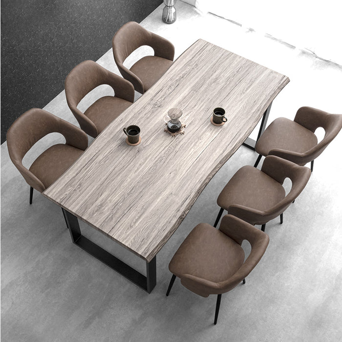 幅180］6人掛け ダイニングテーブル7点セット ヴィンテージ レザー調