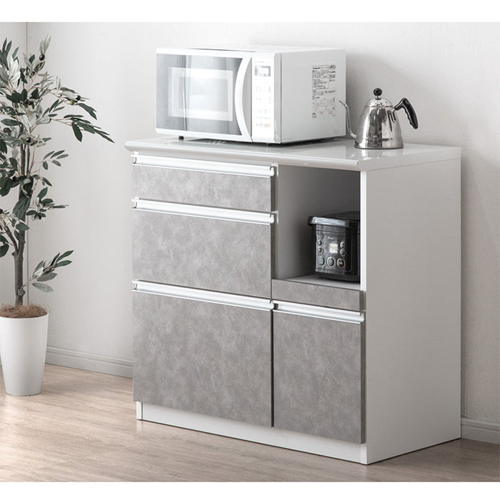 幅90cm] 国産 キッチンカウンター 完成品 食器棚 キッチンボード