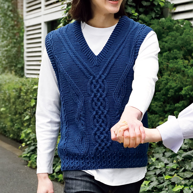 レシピ〉アラン模様のベスト(メンズ・レディース）: レシピ｜手づくり