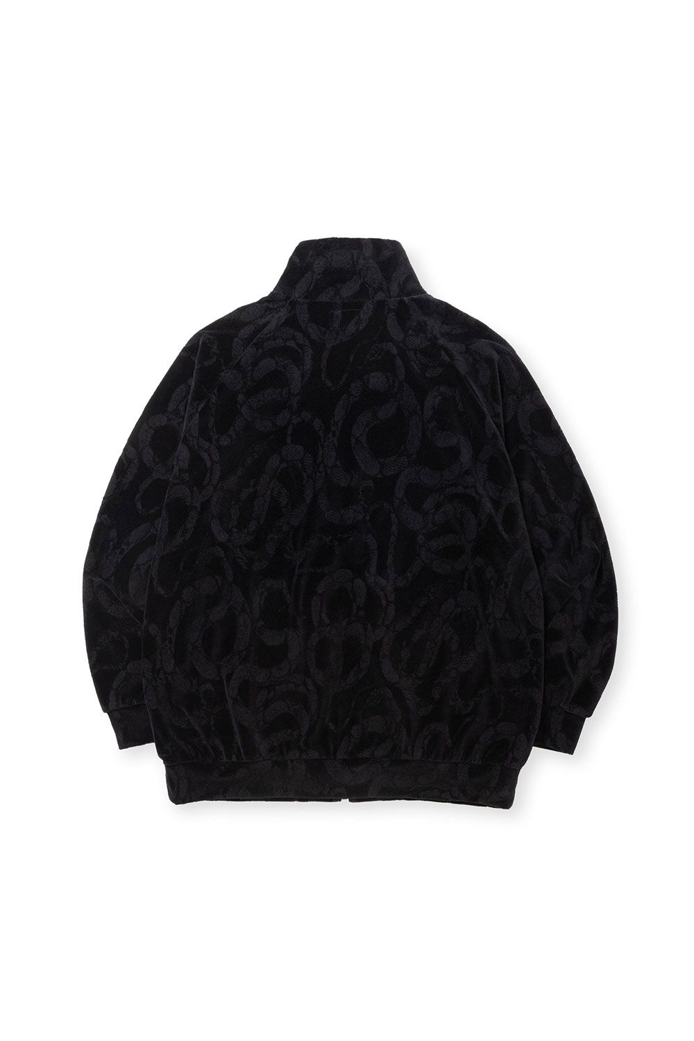 CALEE - JQ VELOUR TRACK TYPE JACKET ＜SNAKE PATTERN＞ / ブラック