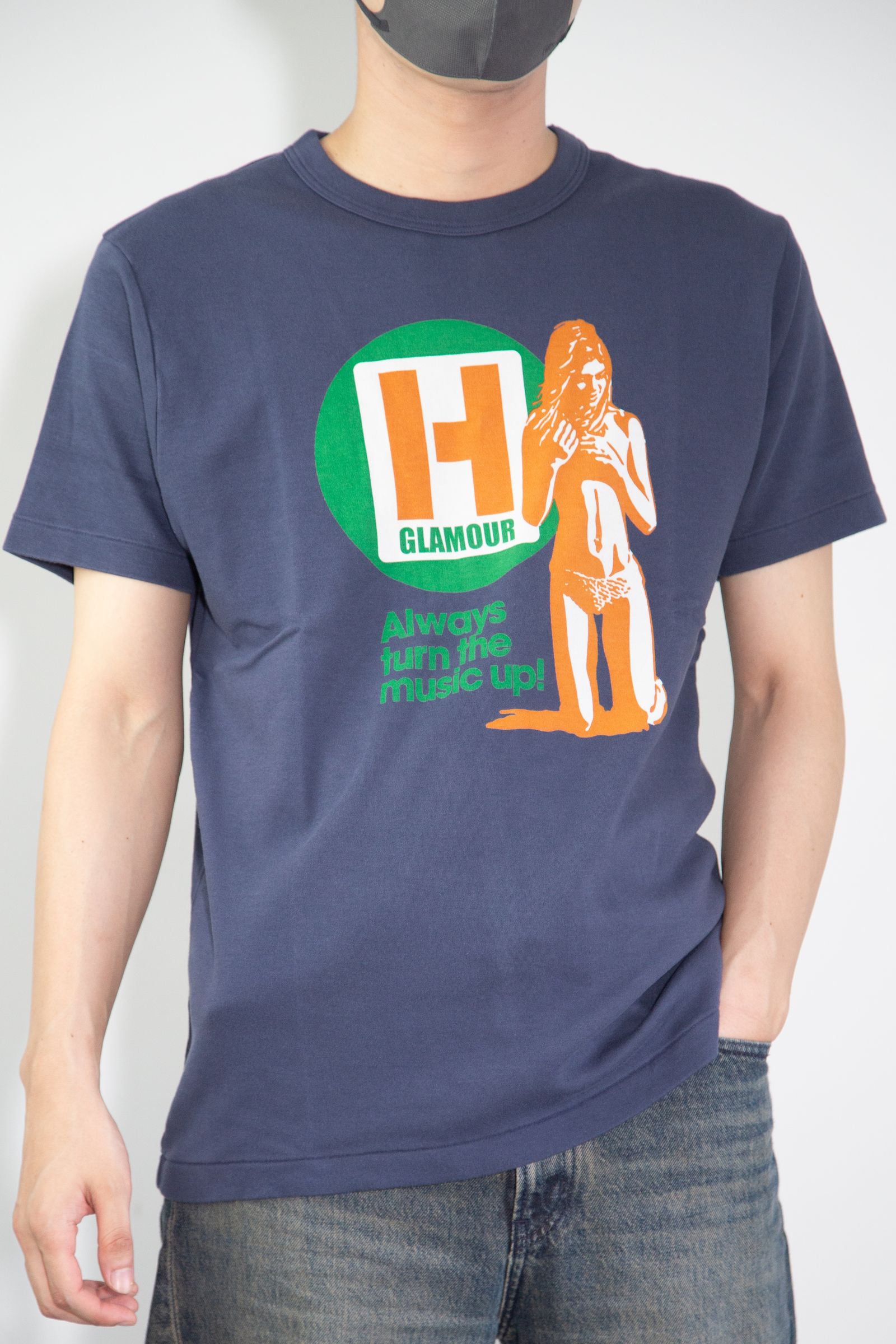 HYSTERIC GLAMOUR - [ラスト1点 サイズXL] H HOURS Tシャツ / ネイビー