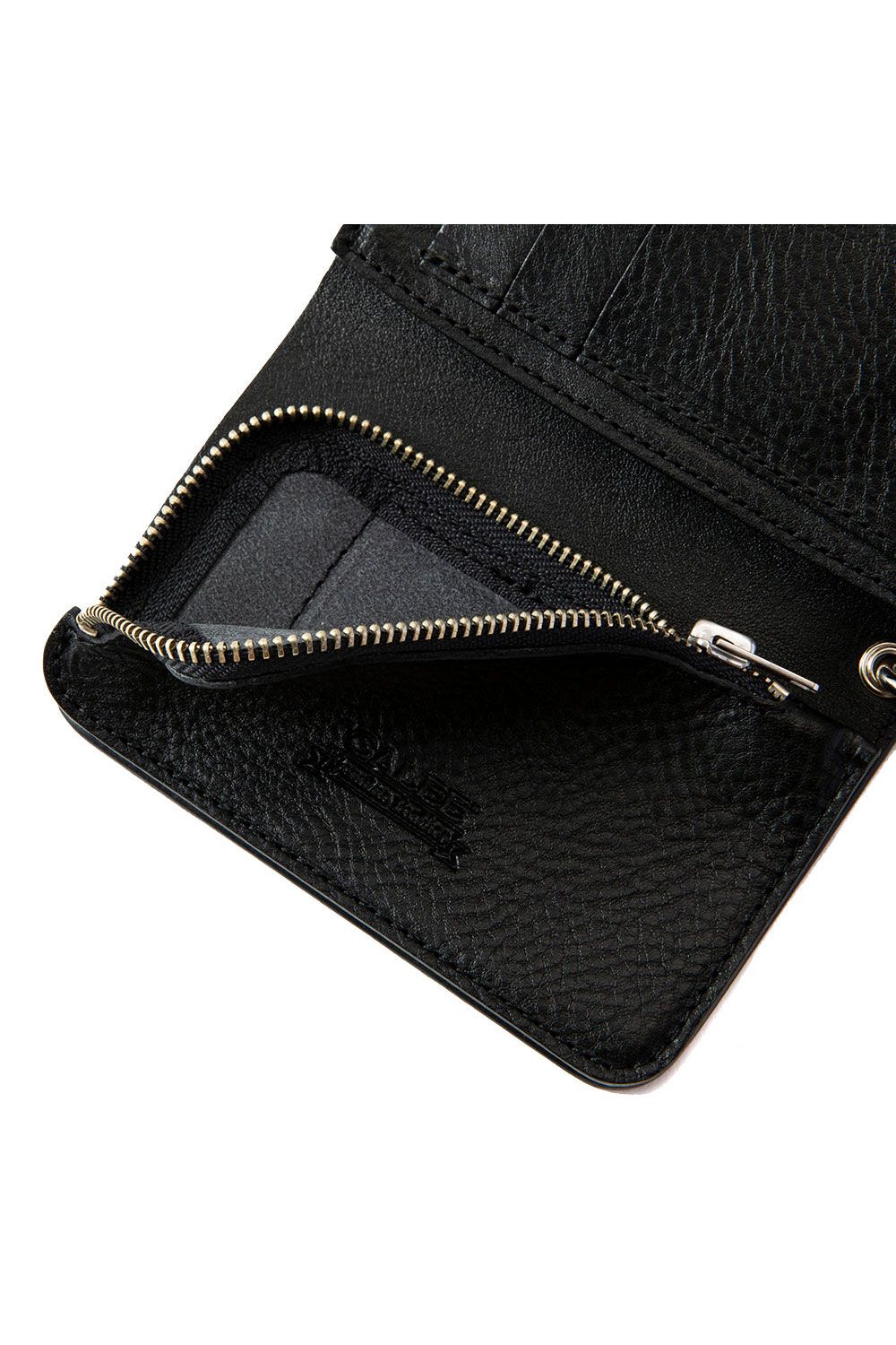 CALEE - SILVER STAR CONCHO FLAP LEATHER HALF WALLET / ブラック | Tempt