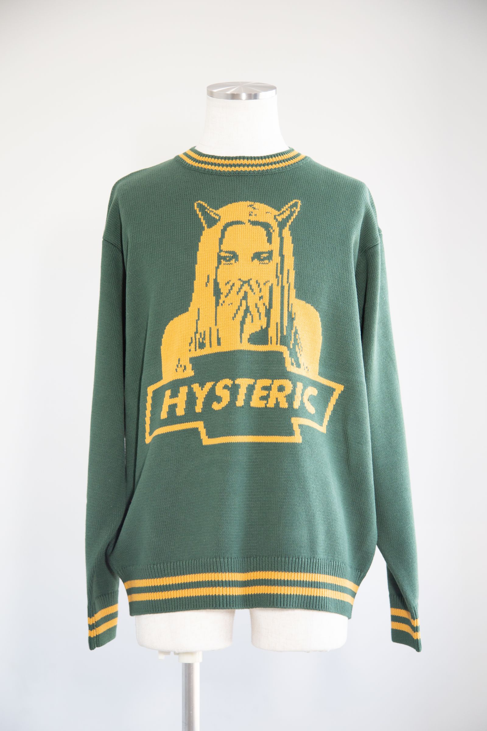 HYSTERIC GLAMOUR - DEVIL MADE ME DO IT編込 セーター / グリーン | Tempt