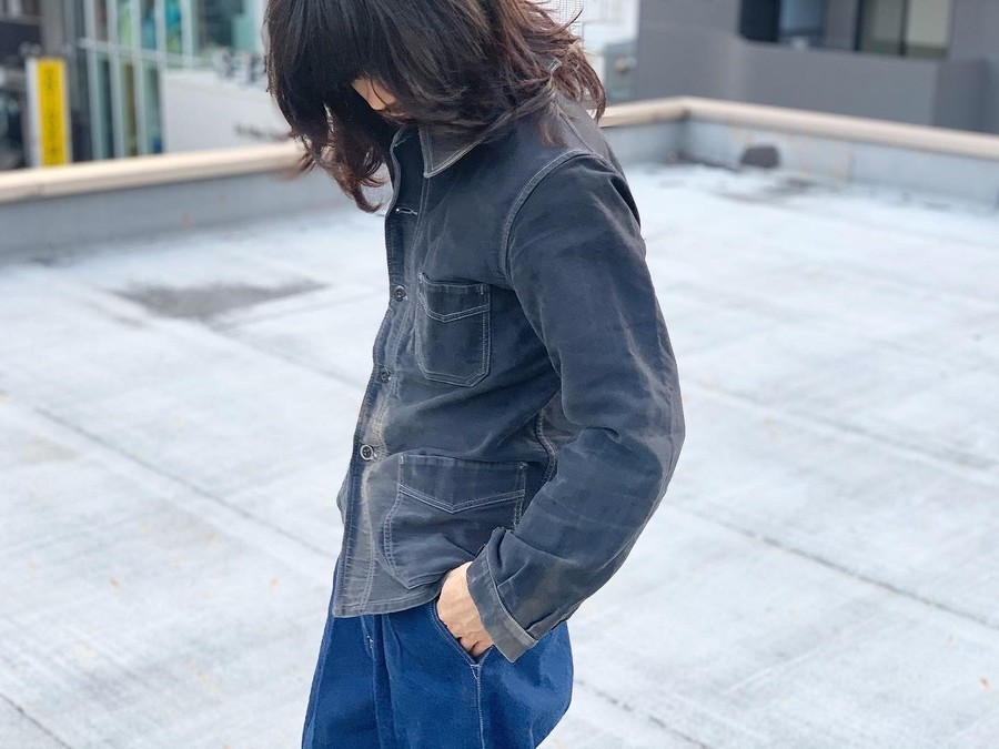 幻級】30年代/30's・フレンチ ブラックモールスキンジャケット/FRENCH