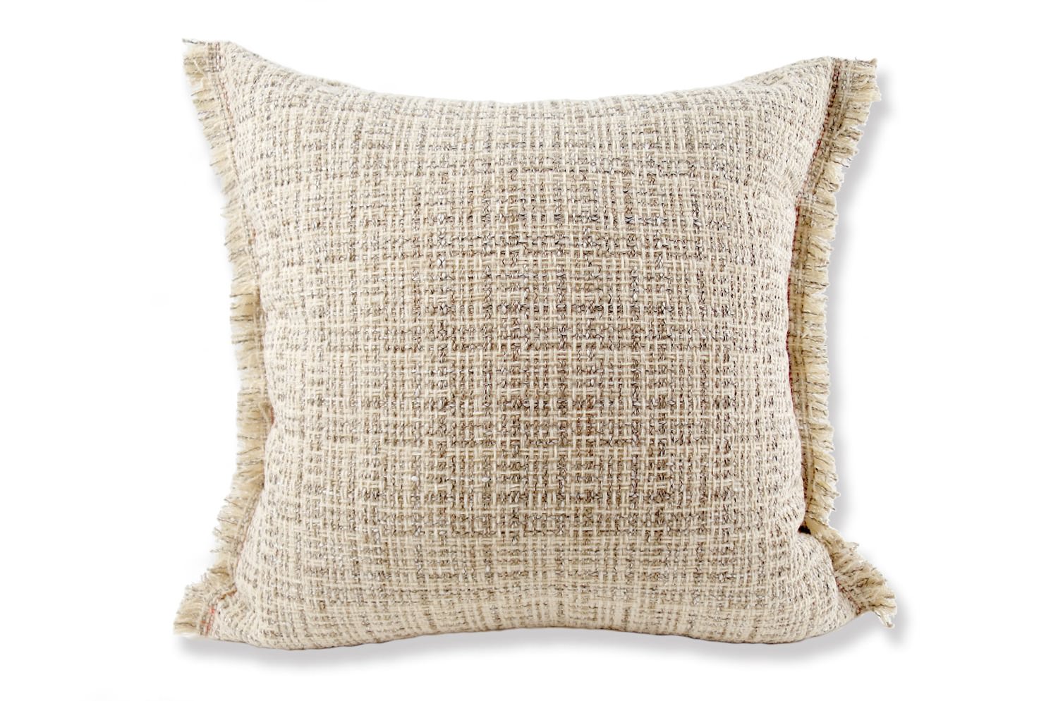 ジャカード フリンジ クッションカバー ベージュ 45×45cm – ザ