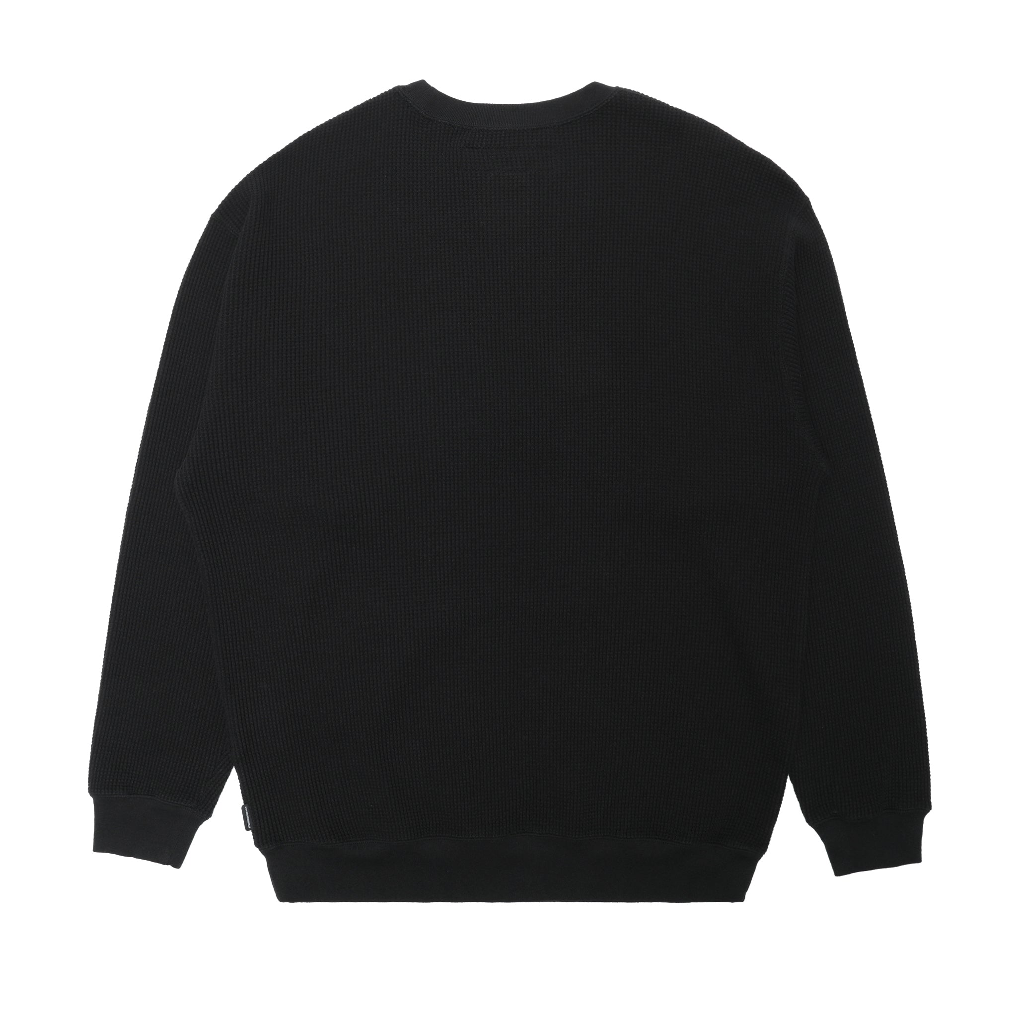 252FPNH-CSM11] Neighborhood Waffle Fabric Crewneck LS-1 (Black