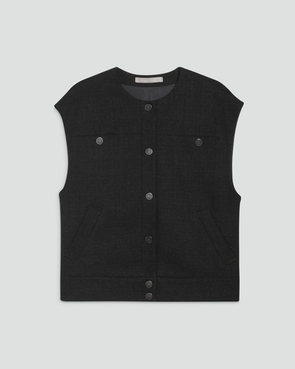 Theory ブラック ノースリーブ ベスト Theory luxe[セオリーリュクス