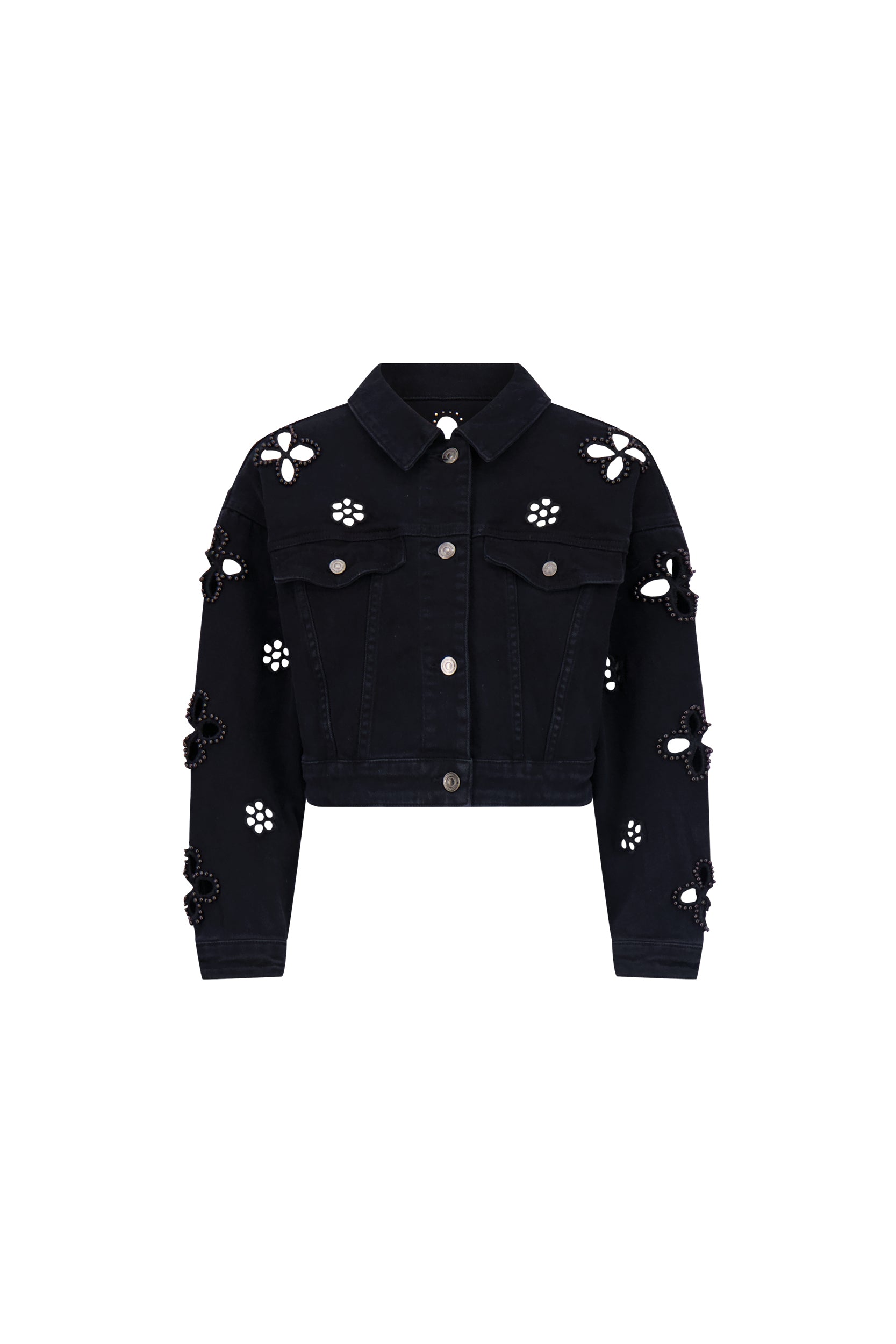 Kaia Pearl Jean Jacket - Black – The Noli Shop
