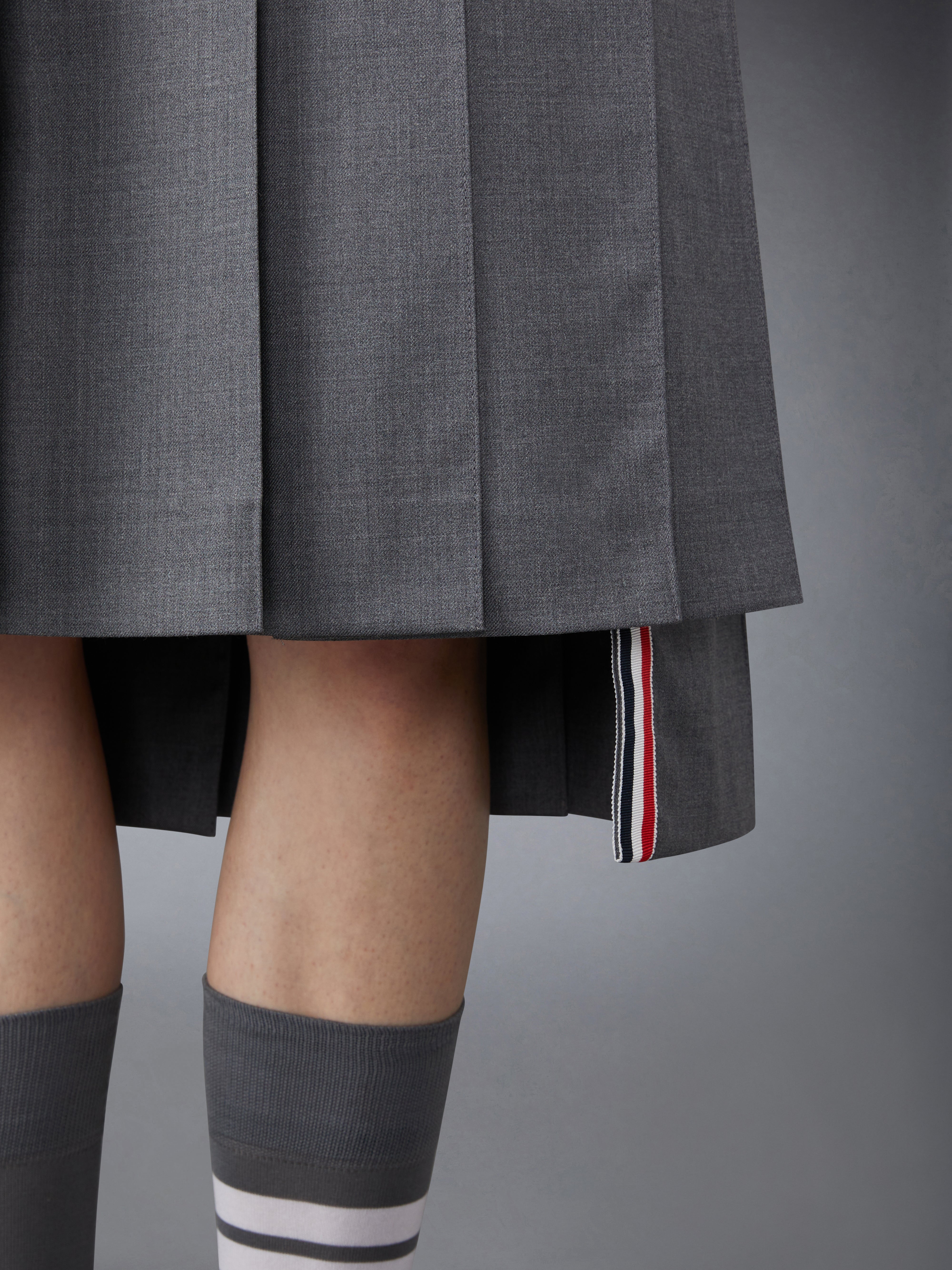 Twill Midi Pleated Skirt | Thom Browne