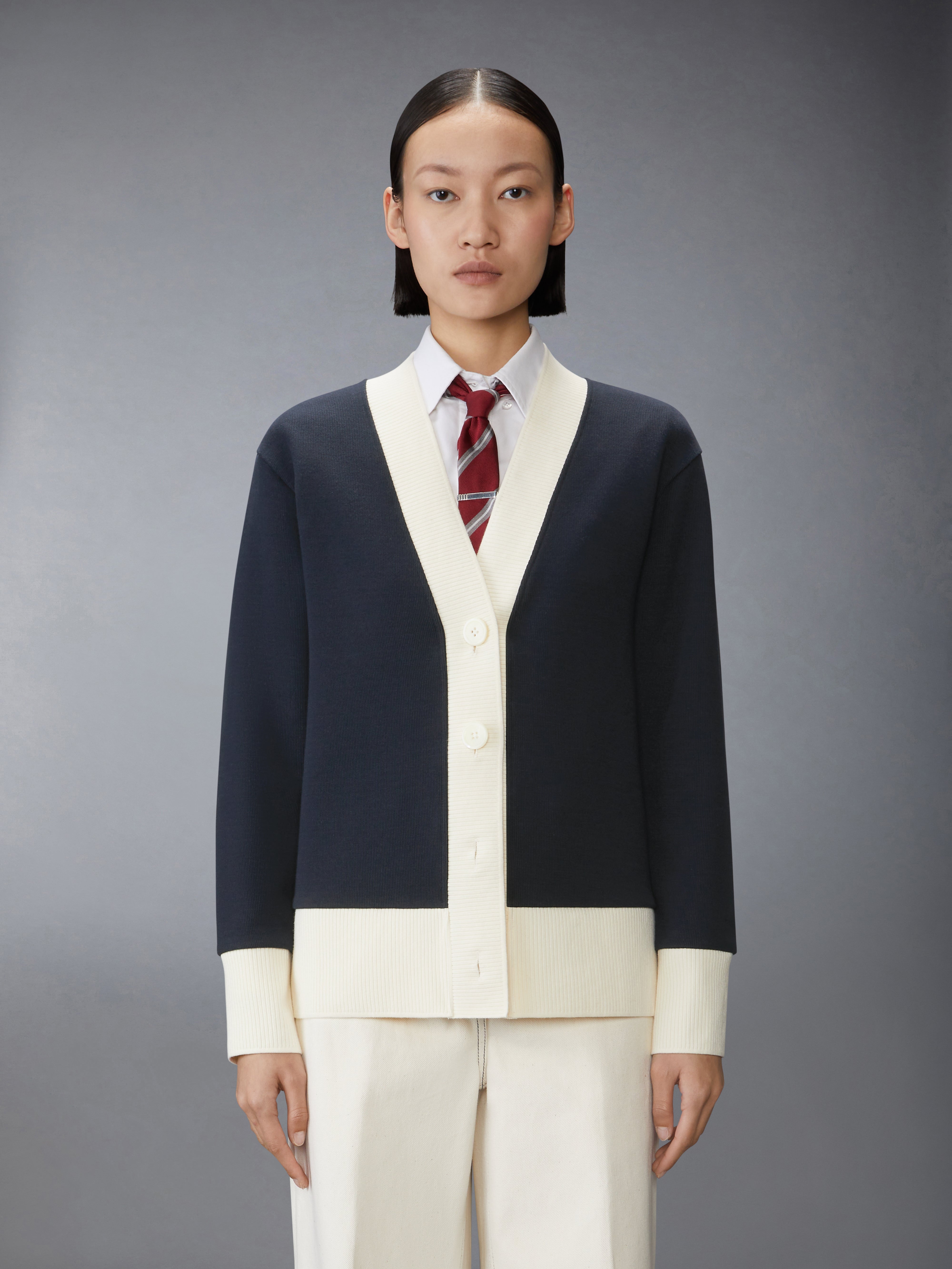 ソリッド ダブルフェイスニット オーバーサイズ カーディガン | Thom