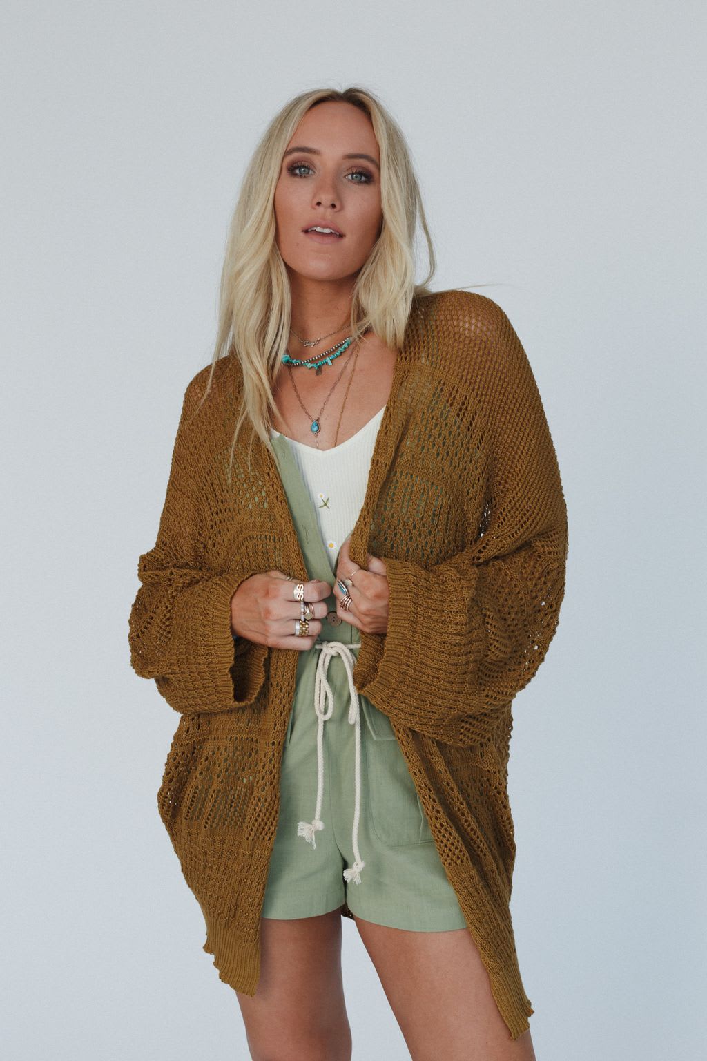 Brenden Knit Netted Cardigan — Three Bird Nest