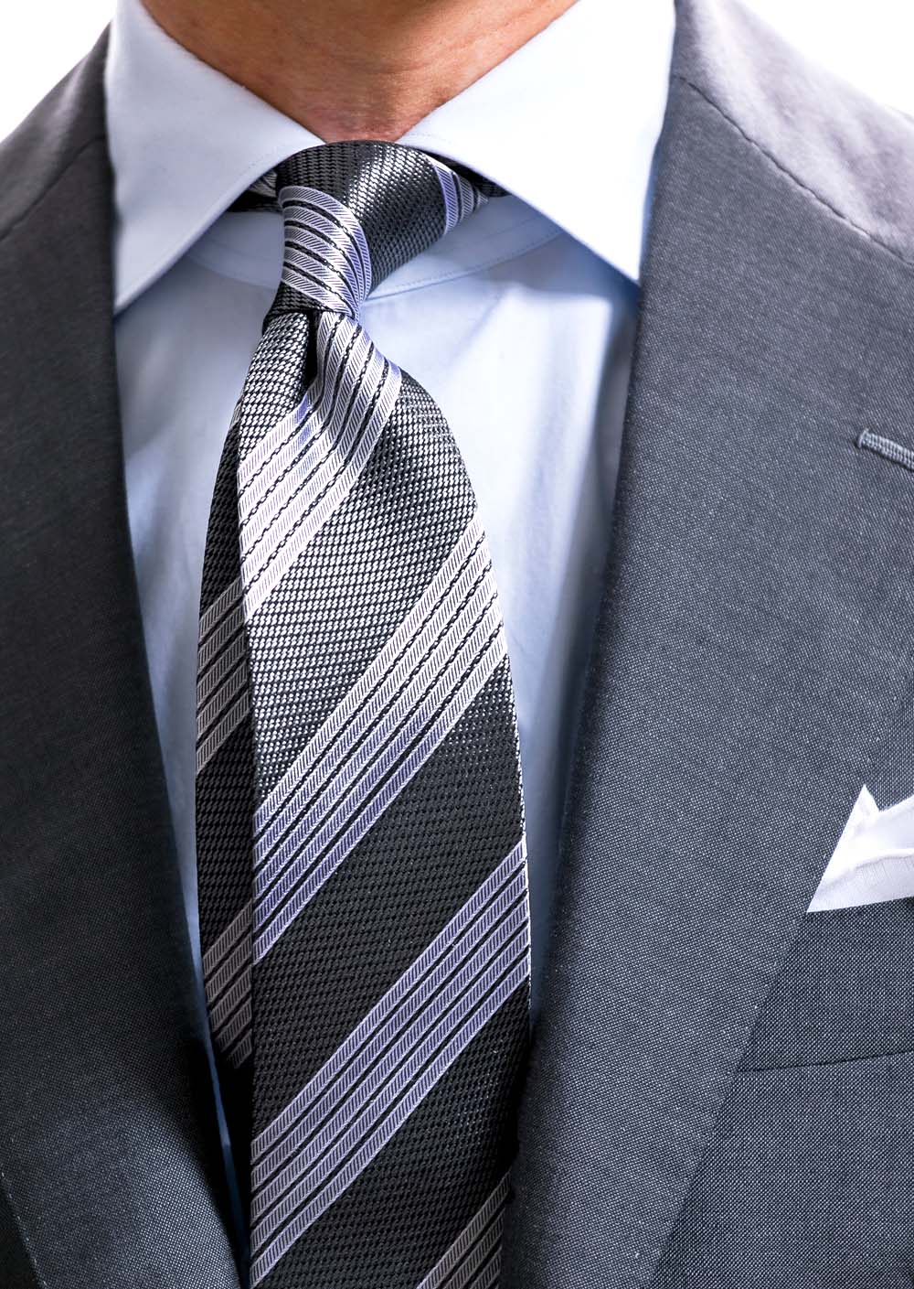 ストライプ ネクタイ グレー | TIE STATION【タイステーション】