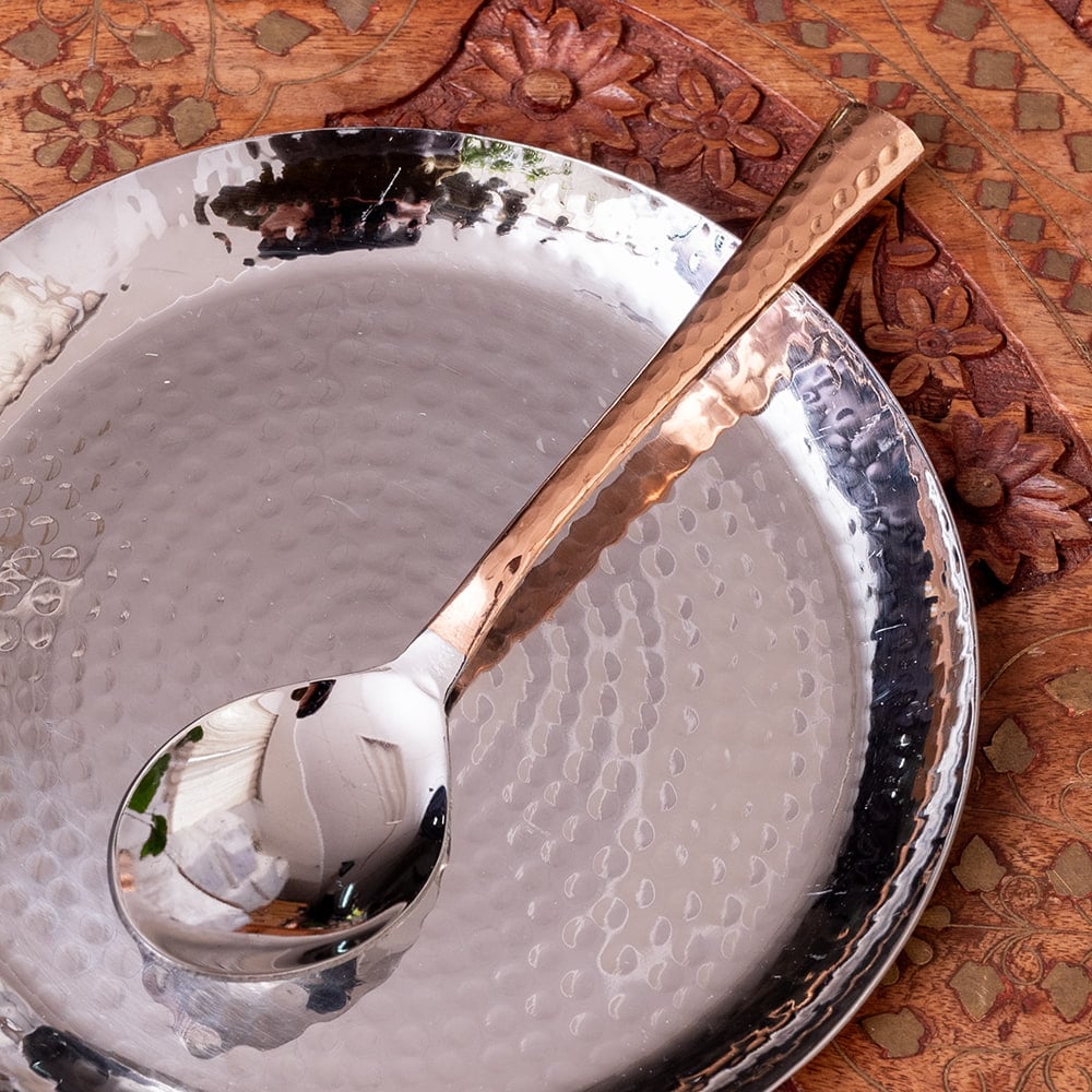 3個セット】銅装飾槌目仕上げのディナースプーン カレースプーン[約