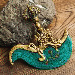 高品質】ターコイズ装飾 チベット仏教法具 - カルタリ カルティカ（曲