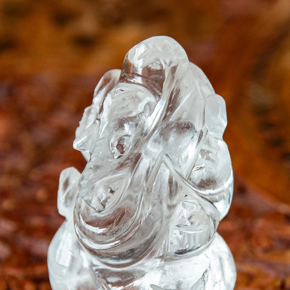 一点物・天然石】手彫りのクリスタル・ガネーシャ - 水晶 約78g の通販
