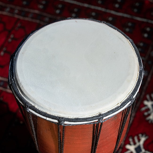 高さ：約40cm〕素朴な木の風合いが魅力 プレーン ジャンベ｜バリ島の