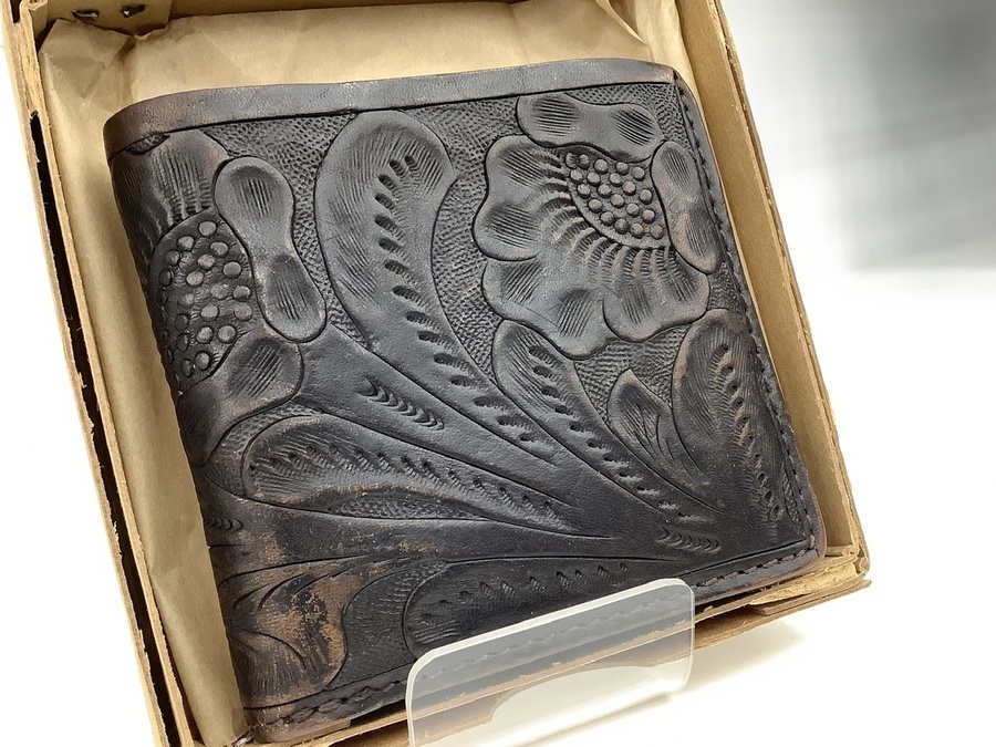 RRL/ダブルアールエル】レザーカービング二つ折り財布 【横浜鶴見店