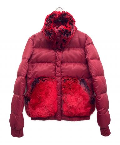 中古・古着通販】PRADA (プラダ) ファー付ダウンジャケット レッド