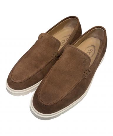 中古・古着通販】TOD'S (トッズ) スエードヴァンプローファー ブラウン