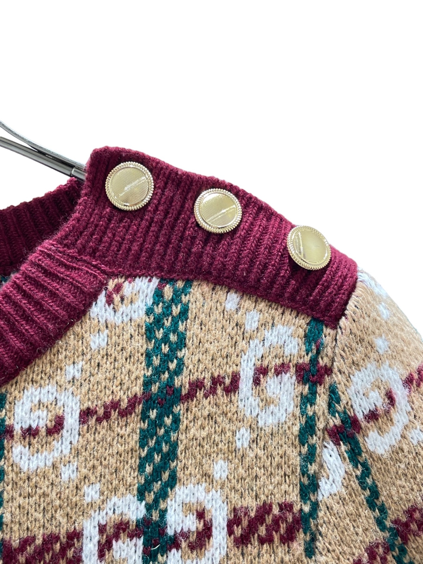 中古・古着通販】GUCCI (グッチ) GG柄ニットワンピース ブラウン