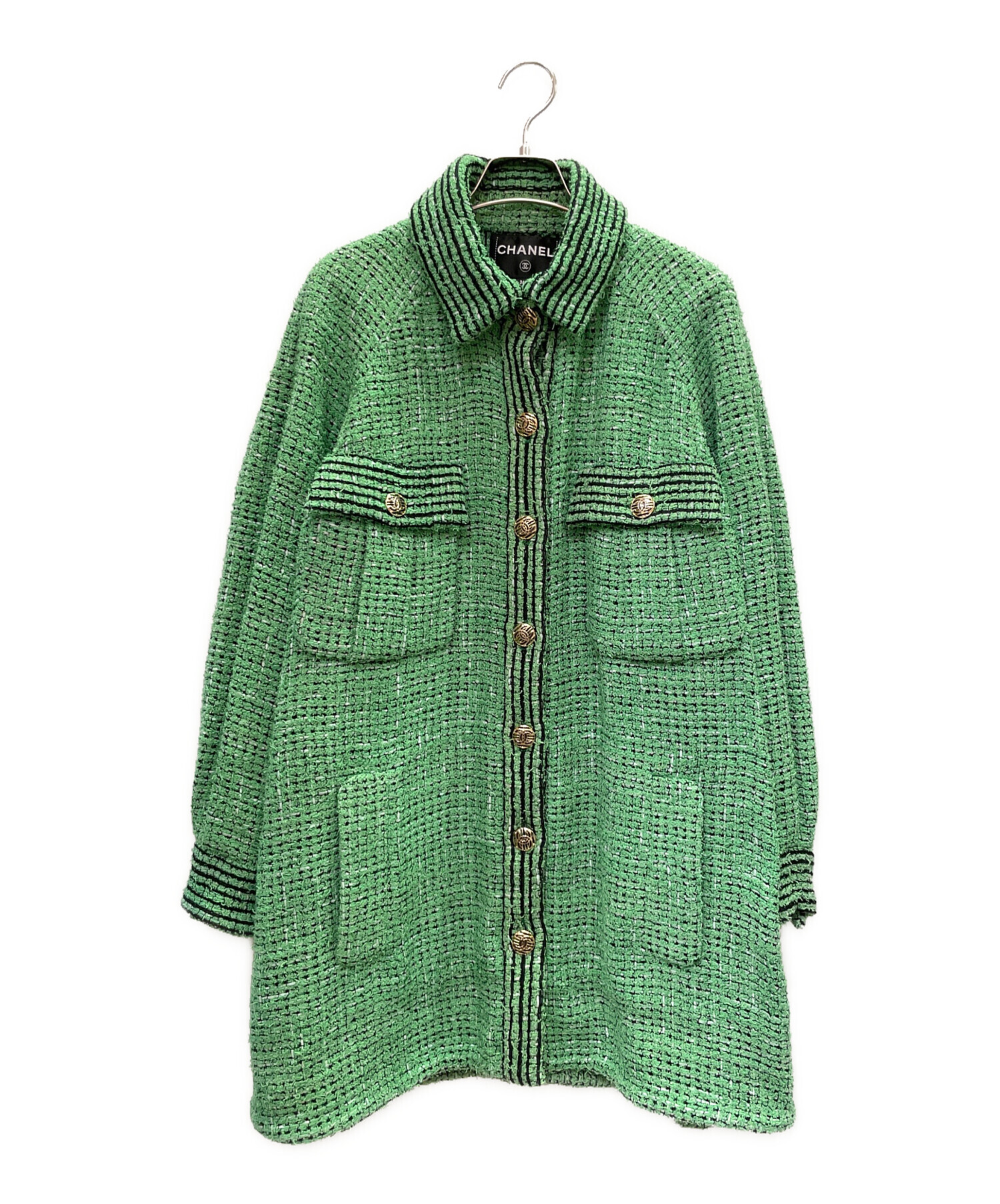 中古・古着通販】CHANEL (シャネル) ツイードジャケット グリーン