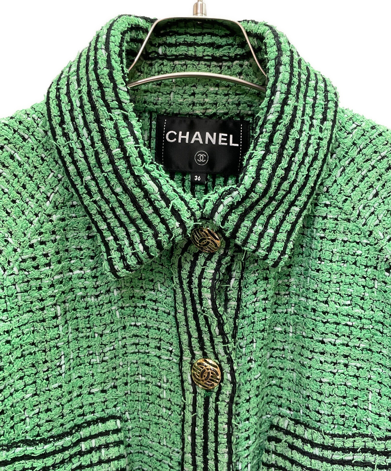 中古・古着通販】CHANEL (シャネル) ツイードジャケット グリーン