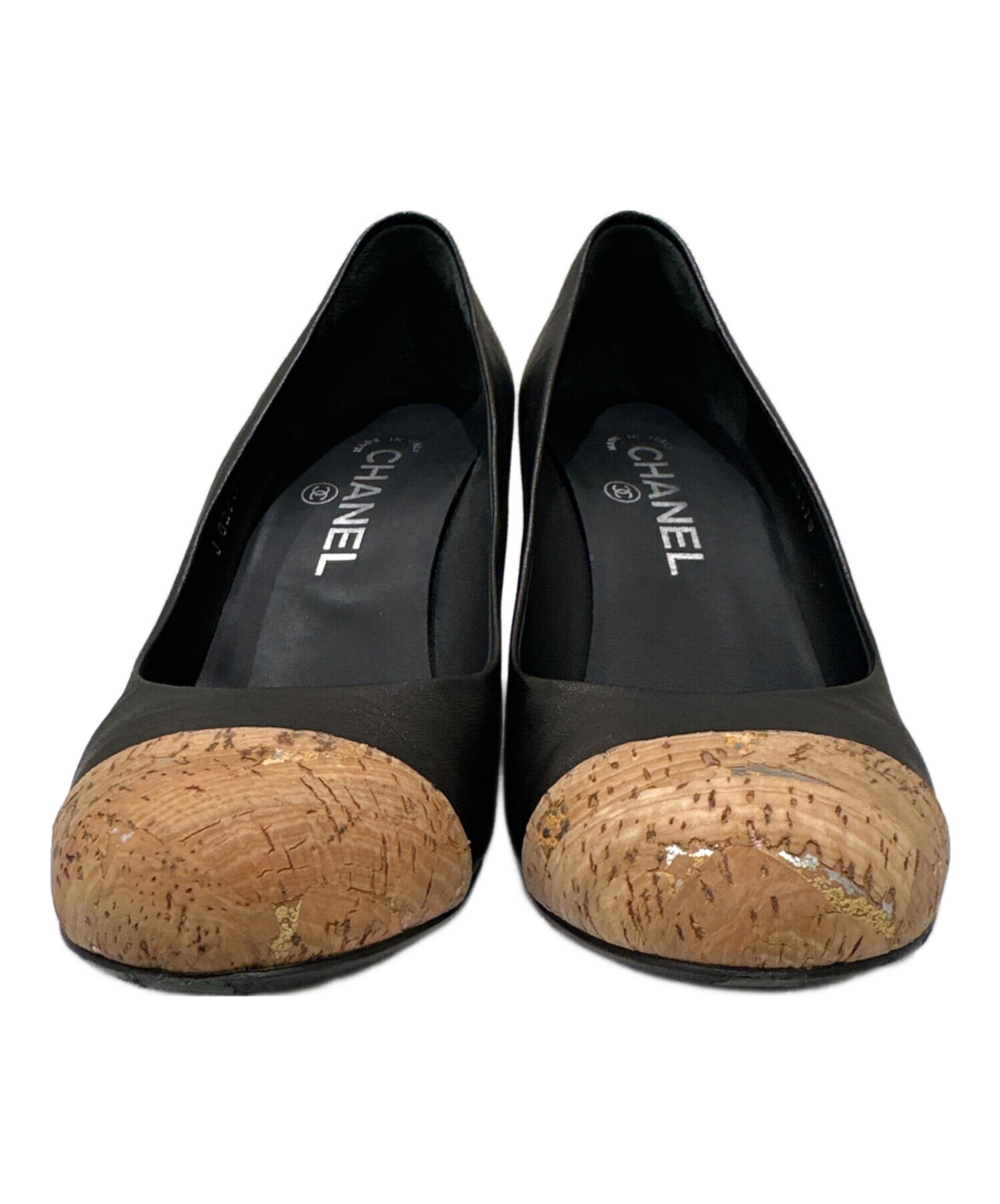 中古・古着通販】CHANEL (シャネル) コルクトゥヒールパンプス