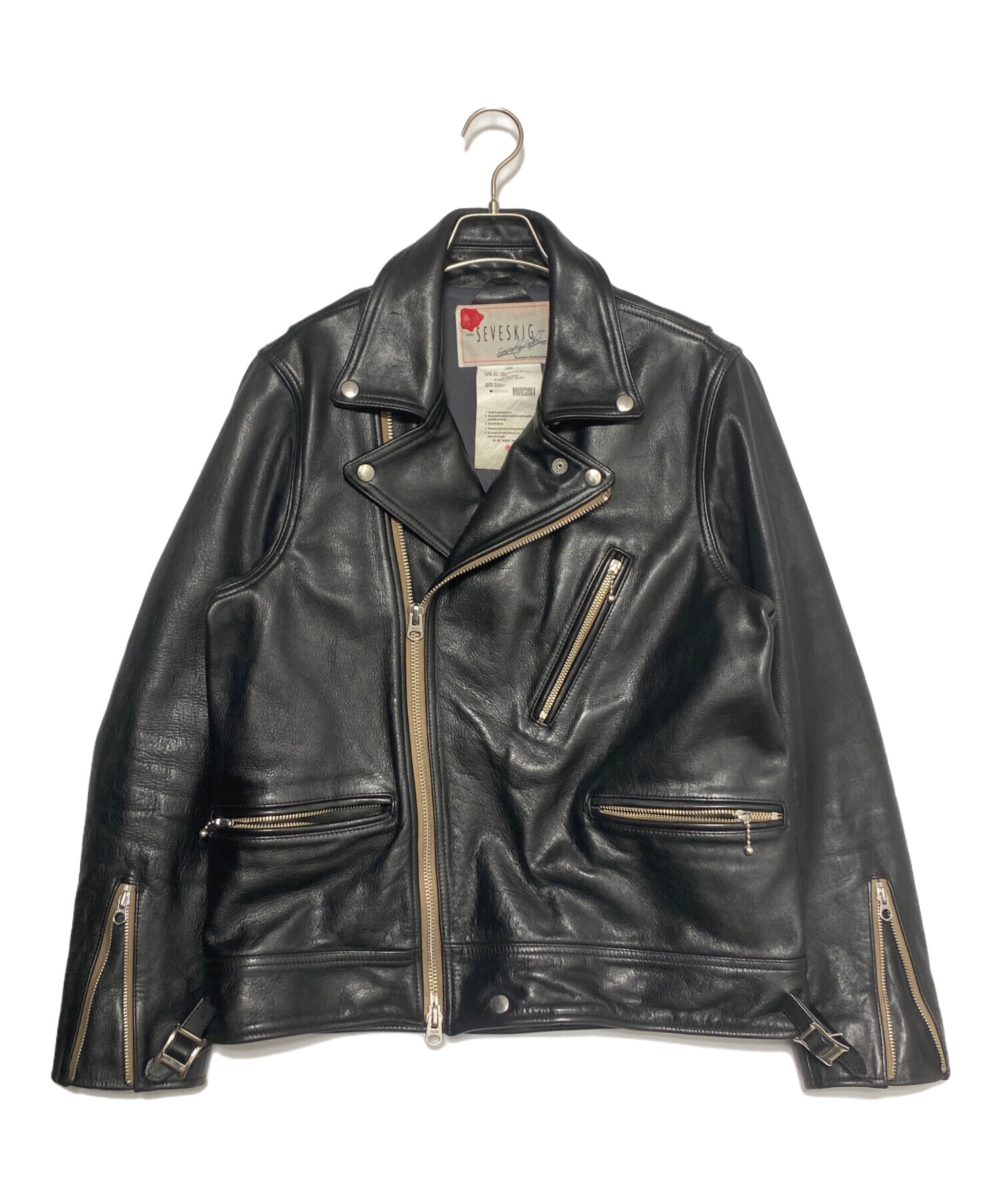 中古・古着通販】SEVESKIG (セヴシグ) レザーライダースジャケット