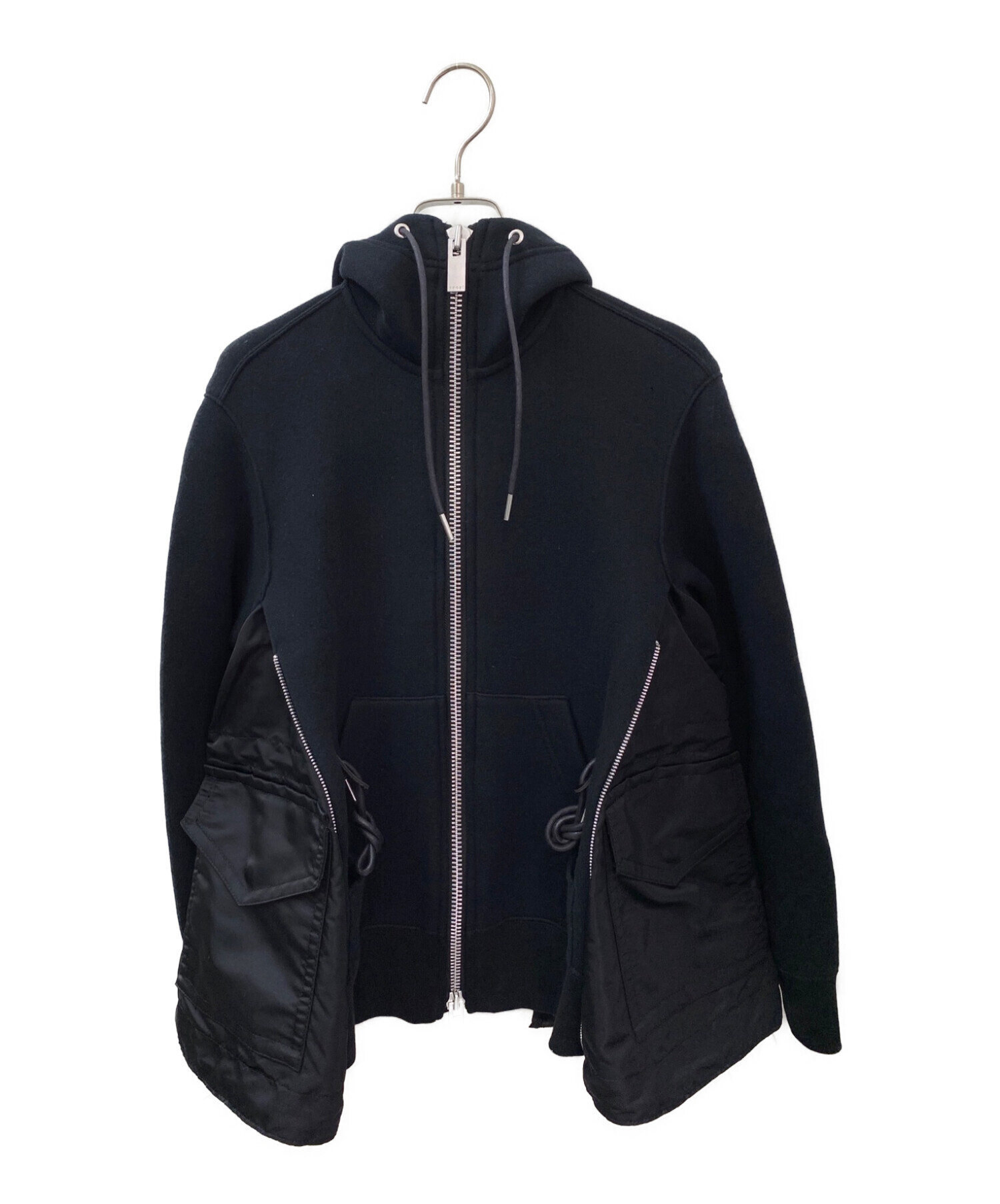 中古・古着通販】sacai (サカイ) Sponge Sweat x MA-1 Hoodie ネイビー