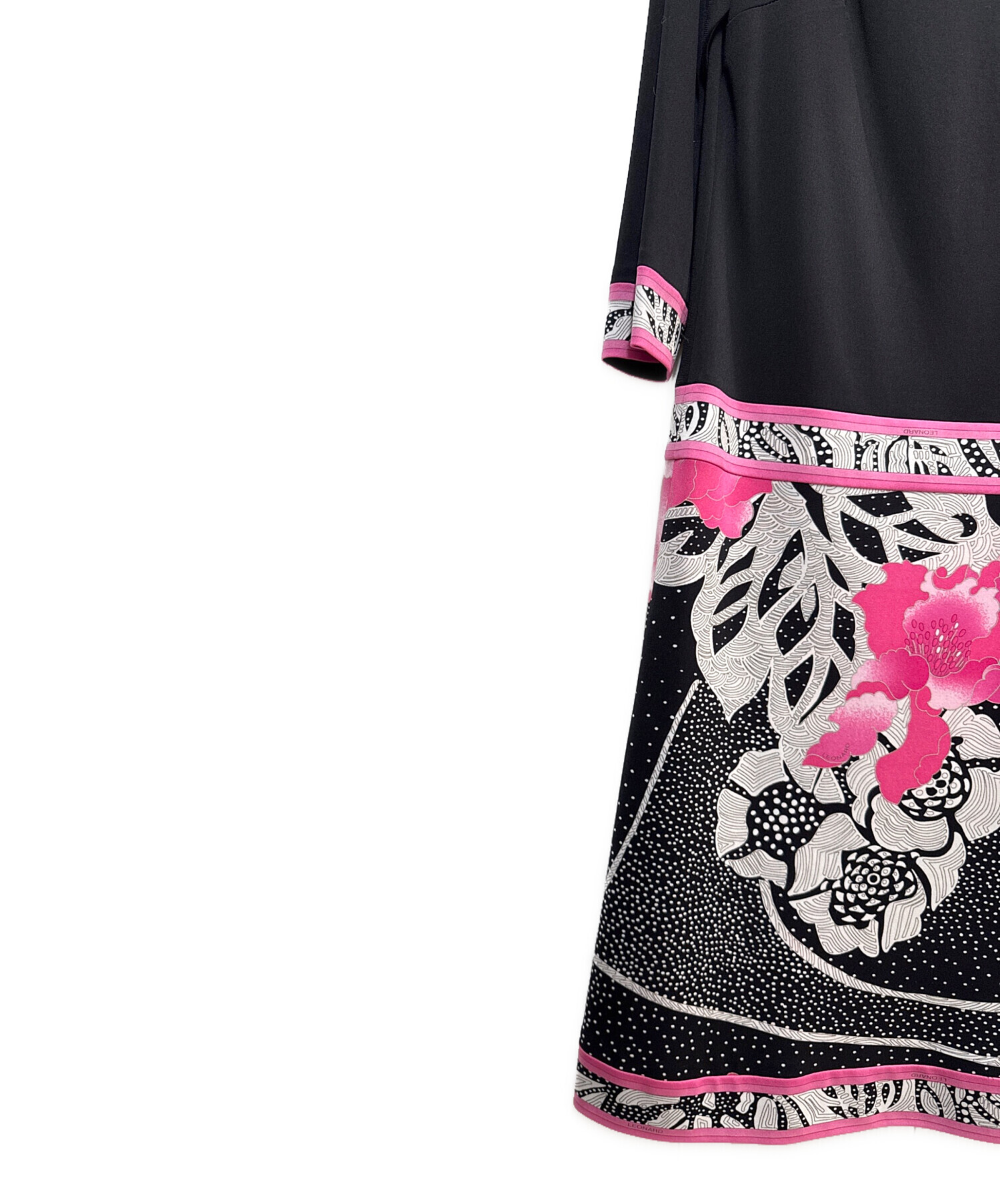 中古・古着通販】LEONARD (レオナール) 花柄ワンピース ブラック