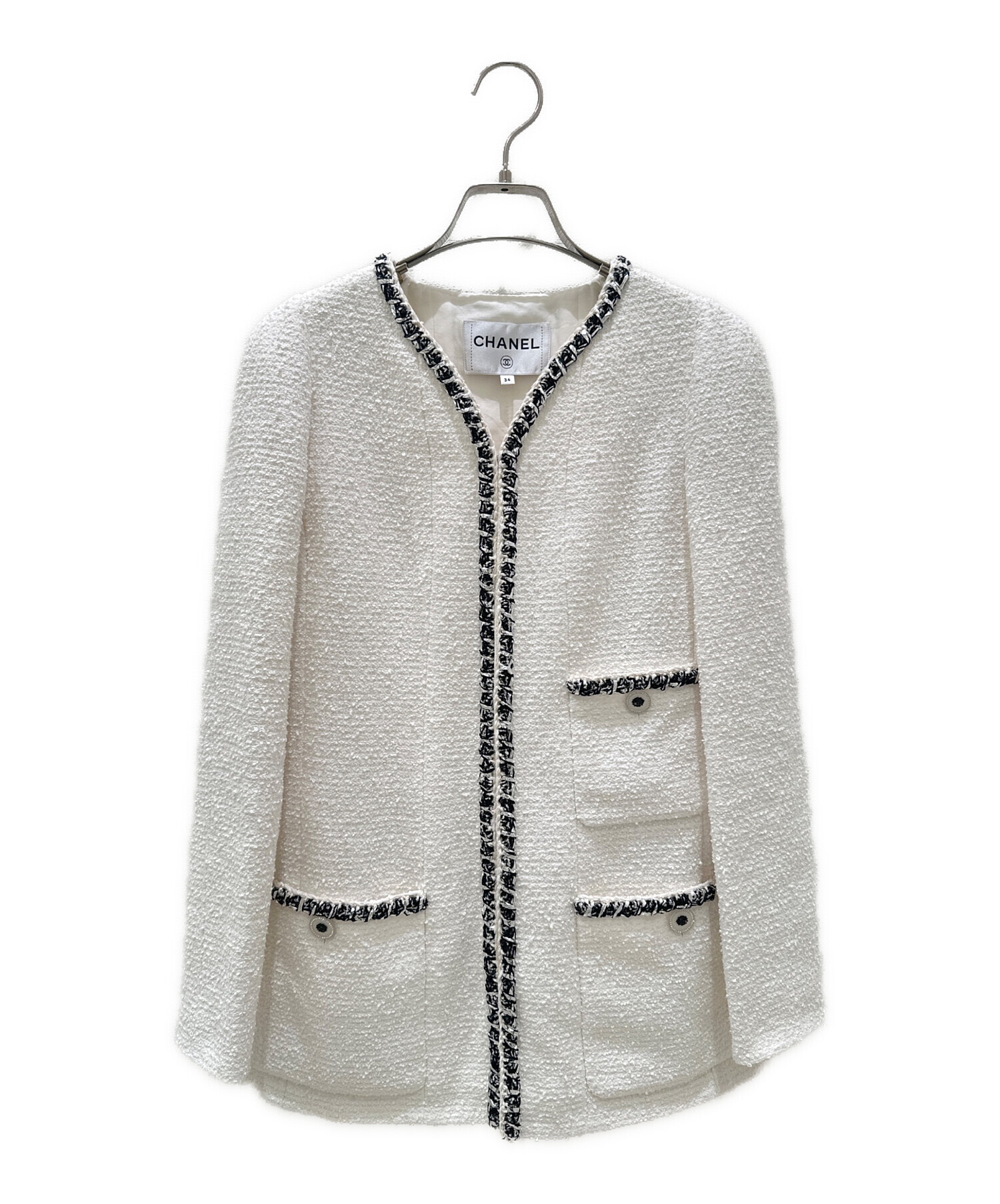中古・古着通販】CHANEL (シャネル) ツイード ジャケット ホワイト