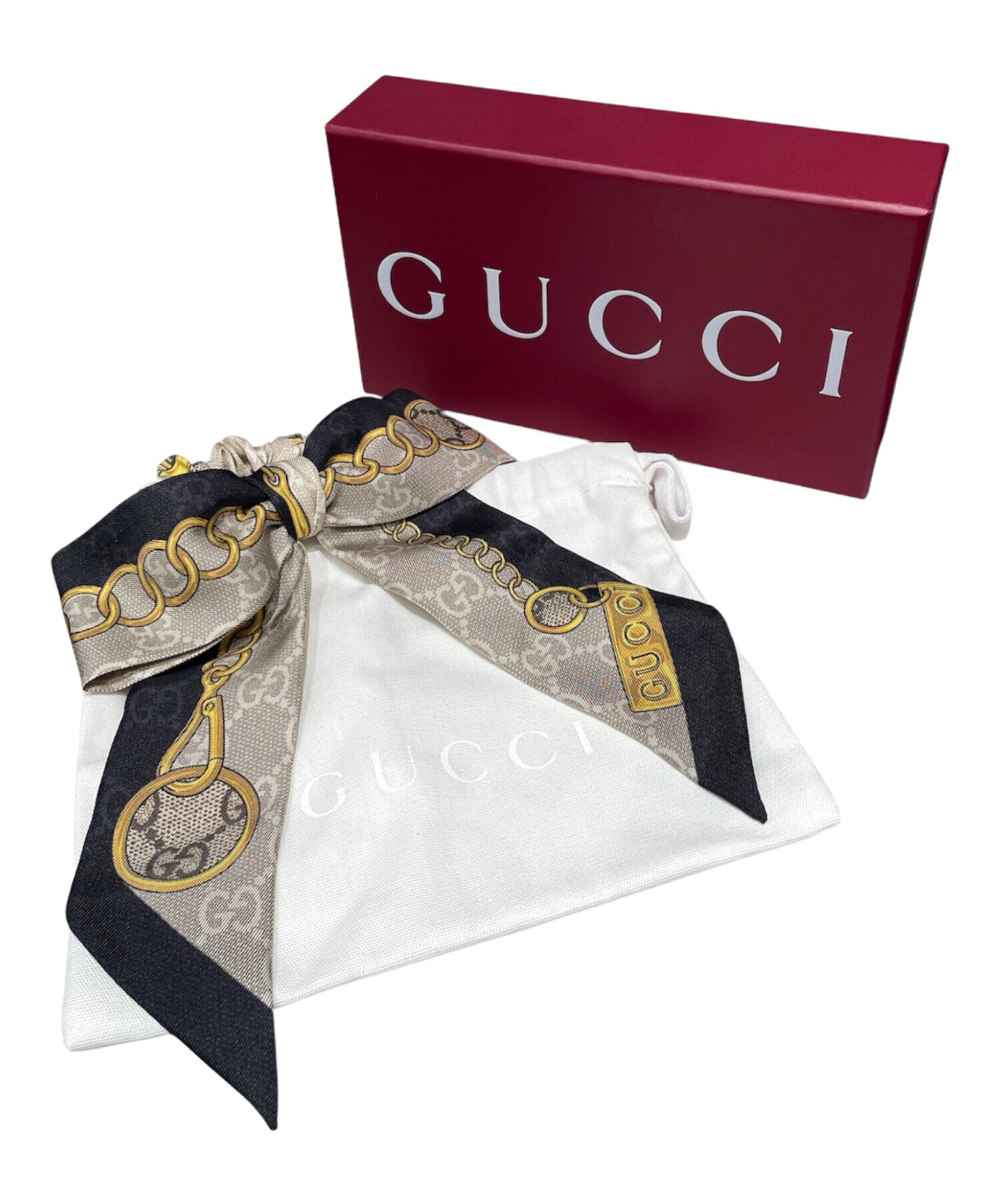 中古・古着通販】GUCCI (グッチ) シュシュ ブラック×ゴールド