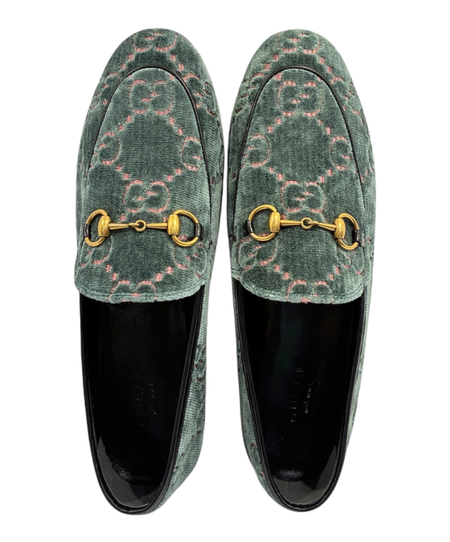 中古・古着通販】GUCCI (グッチ) ベロアホースビットローファー GG