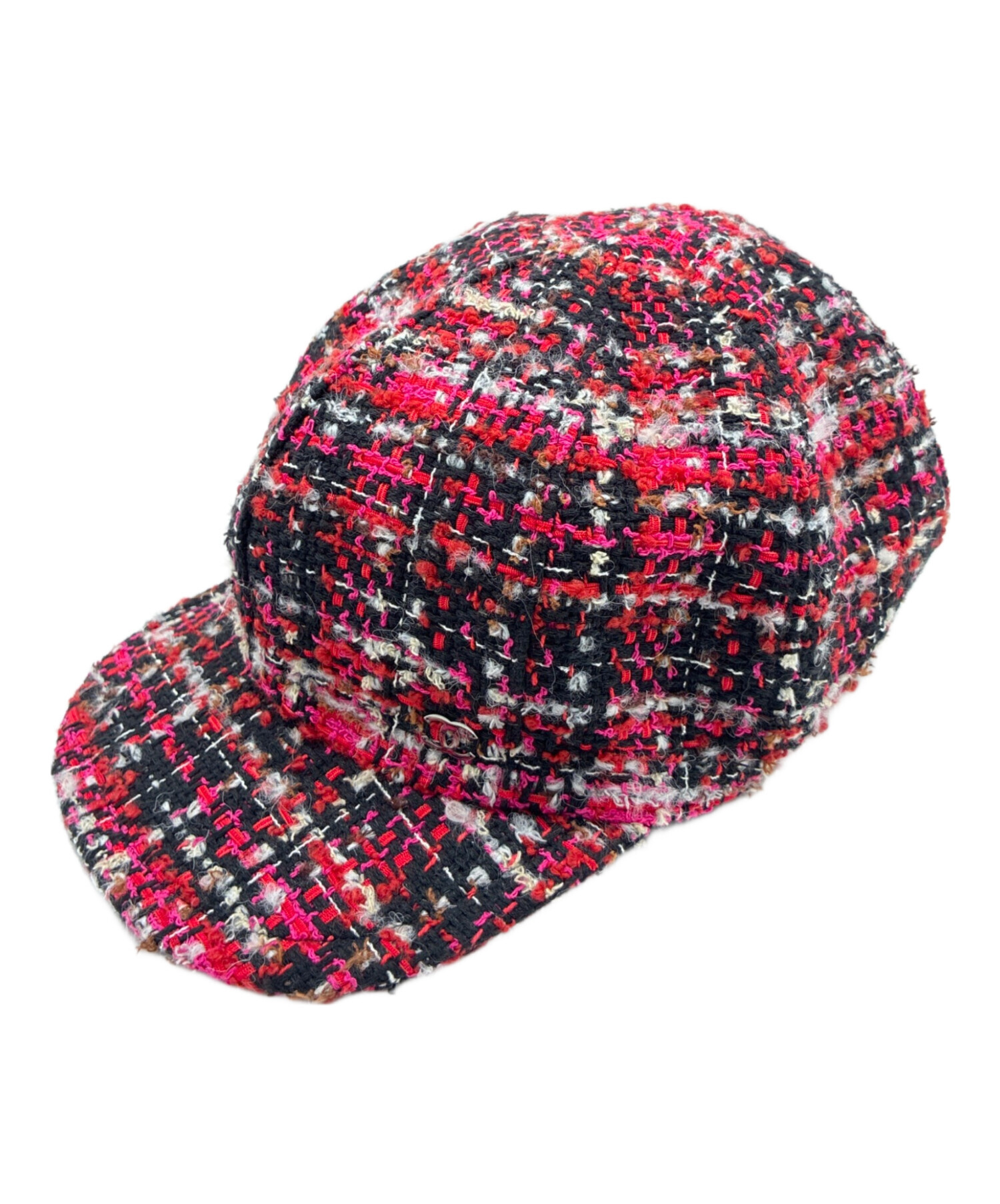 中古・古着通販】CHANEL (シャネル) ツイードキャップ レッド×ピンク