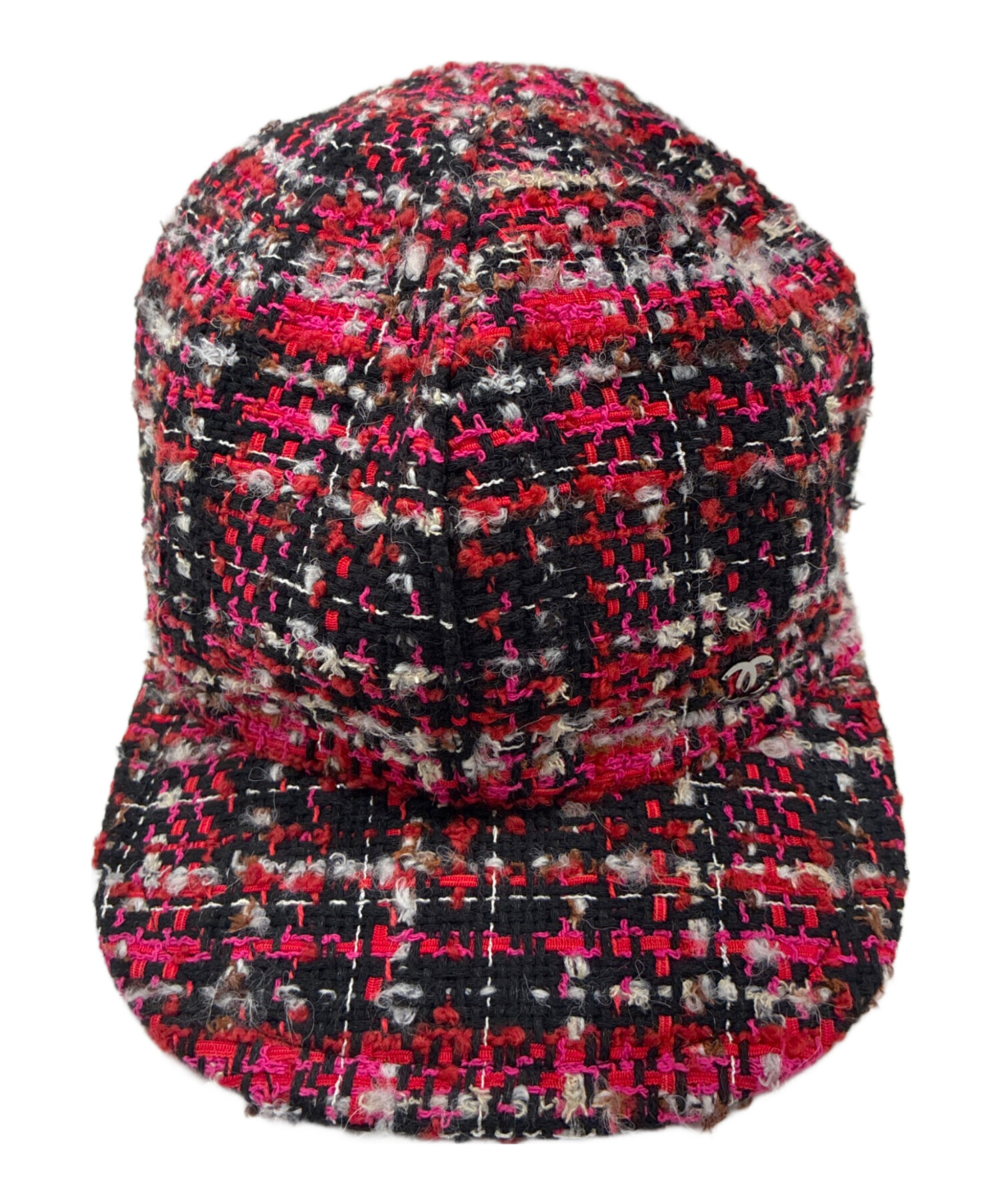 中古・古着通販】CHANEL (シャネル) ツイードキャップ レッド×ピンク