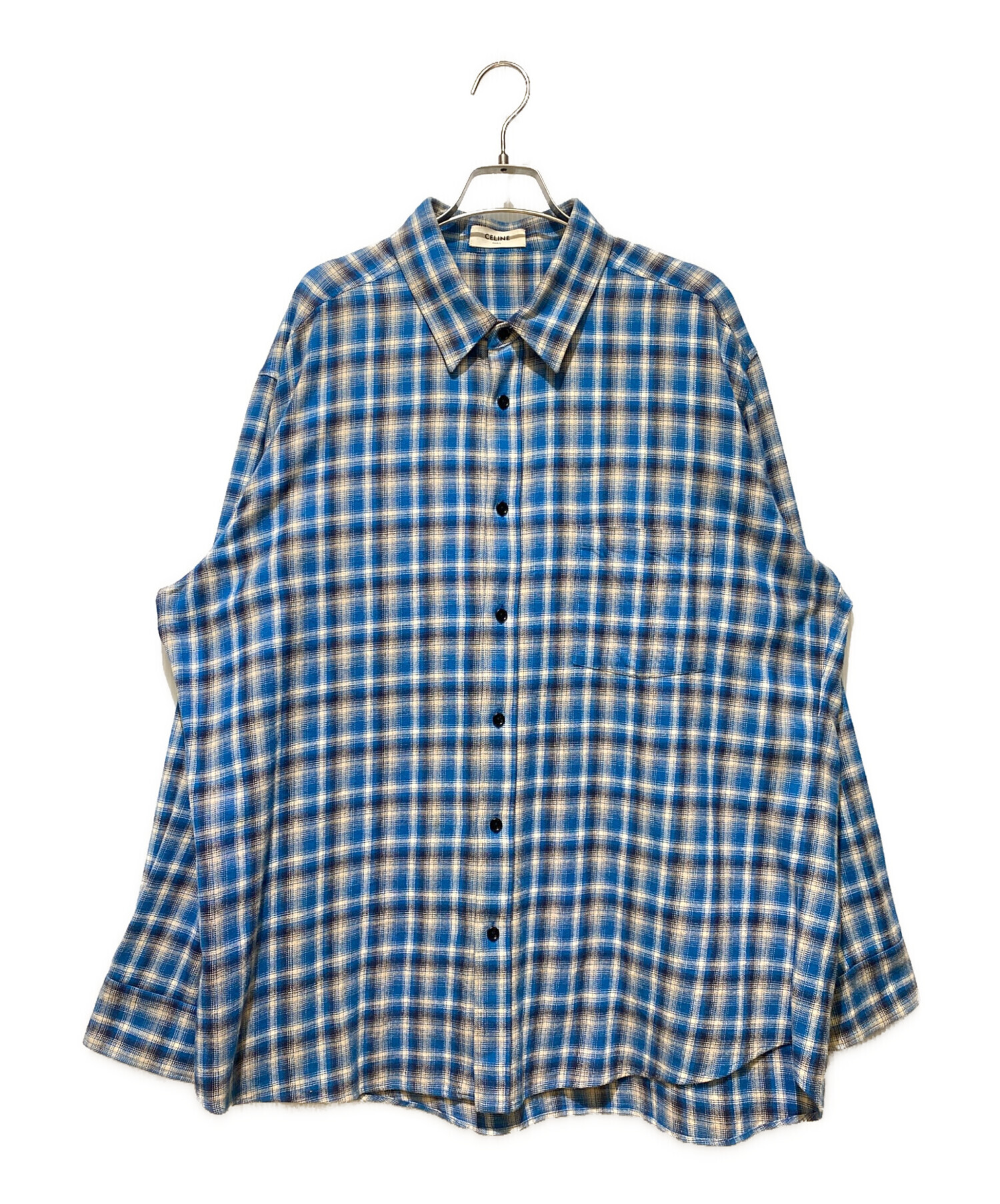 中古・古着通販】CELINE (セリーヌ) 21SS チェックルーズ長袖シャツ