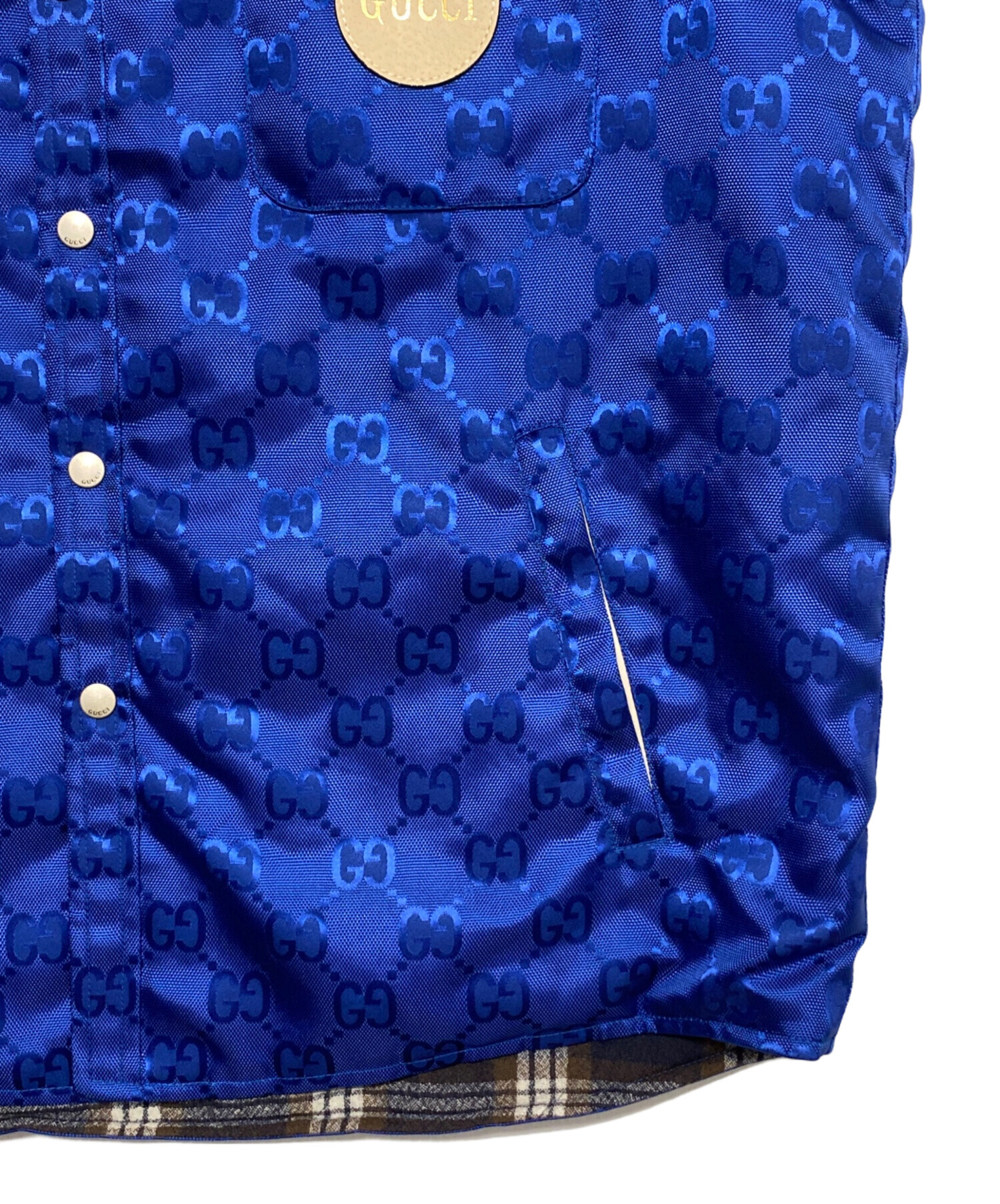 中古・古着通販】GUCCI (グッチ) GG総柄 レザーパッチロゴ ナイロン