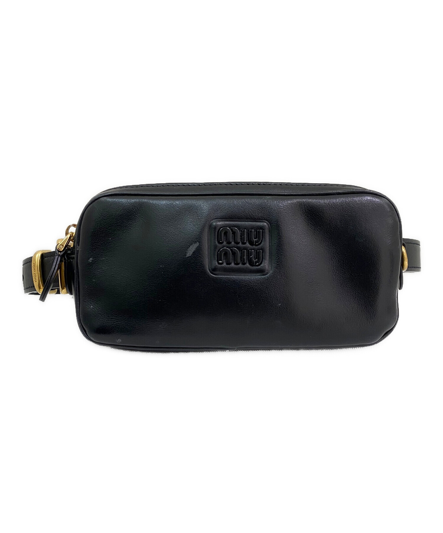 中古・古着通販】MIU MIU (ミュウミュウ) ロゴベルトバッグ ブラック