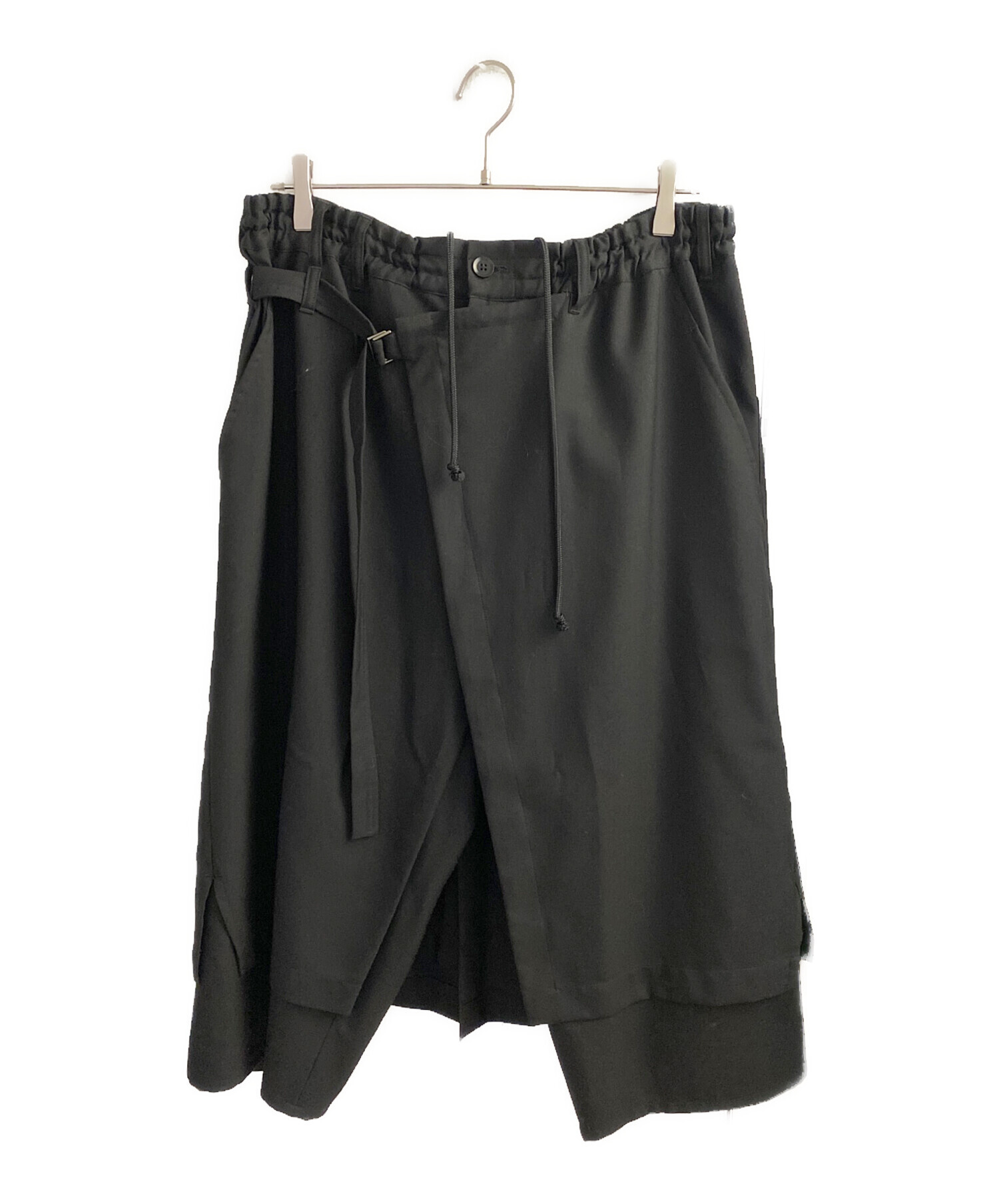 中古・古着通販】GROUND Y (グラウンドワイ) ラップパンツ ブラック