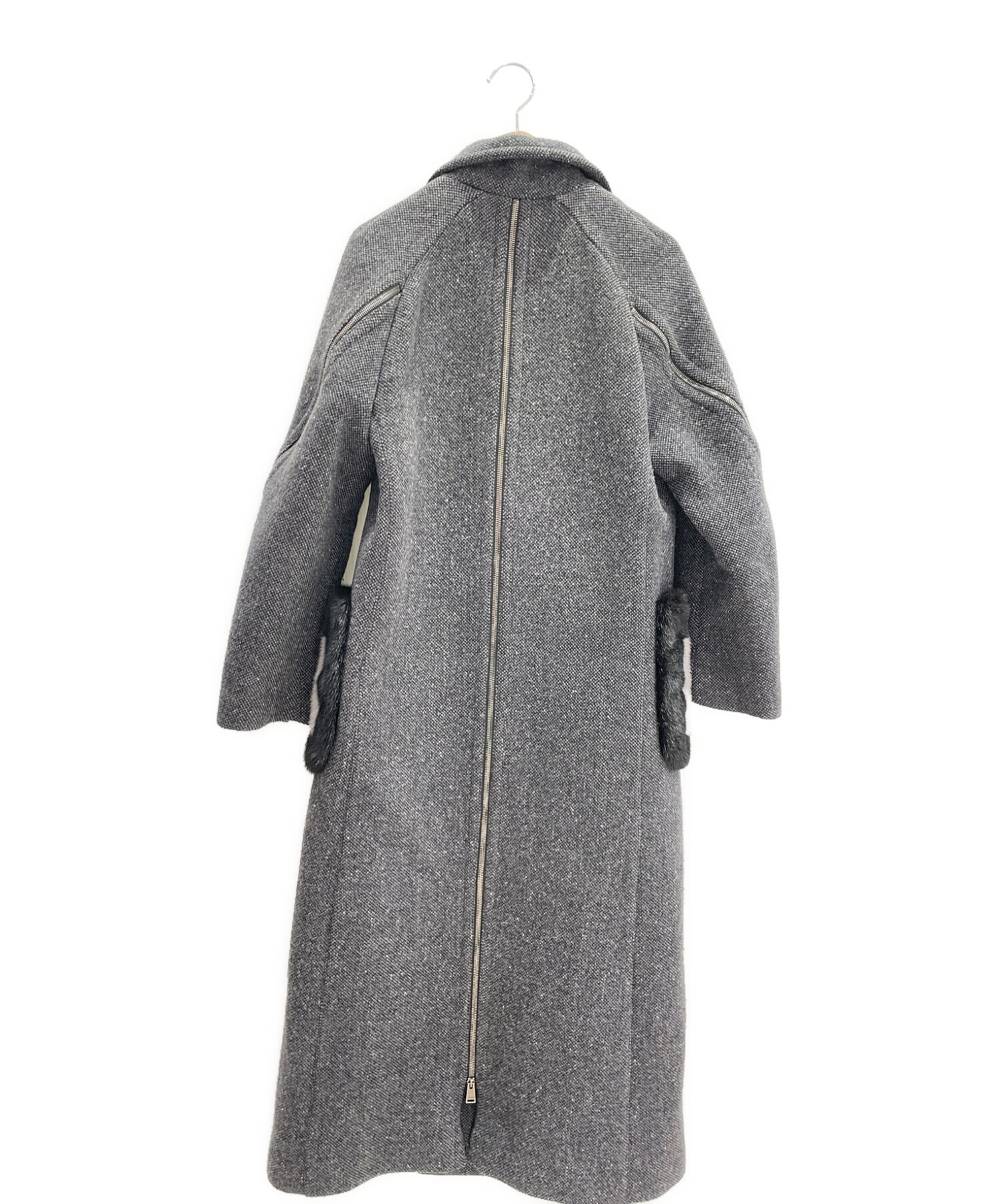 中古・古着通販】FENDI (フェンディ) ポケットファーコート グレー