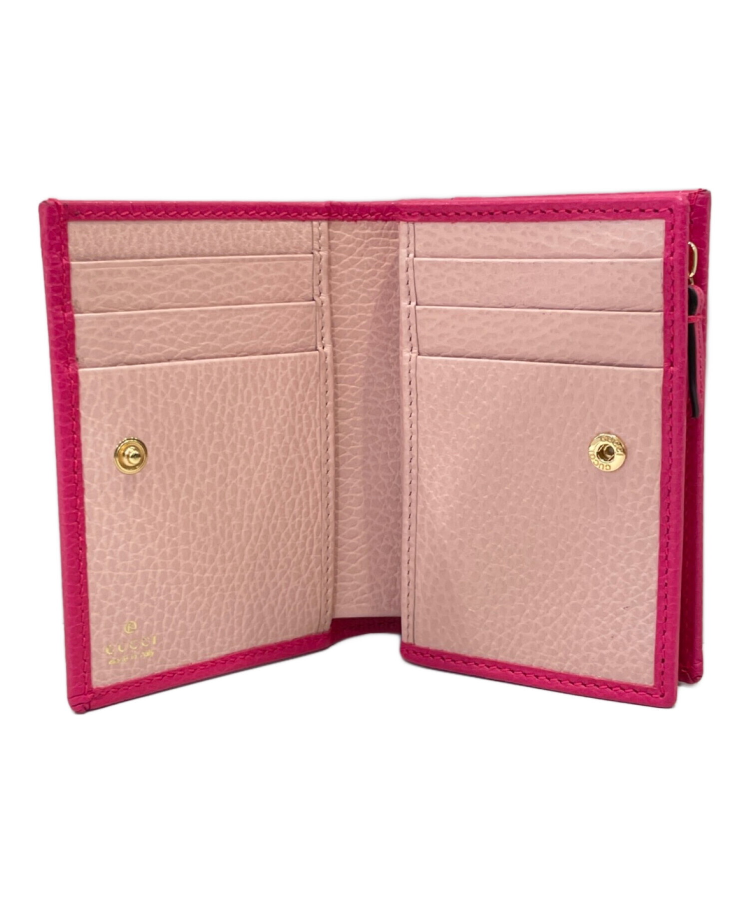 中古・古着通販】GUCCI (グッチ) 2つ折り財布 ショッキングピンク