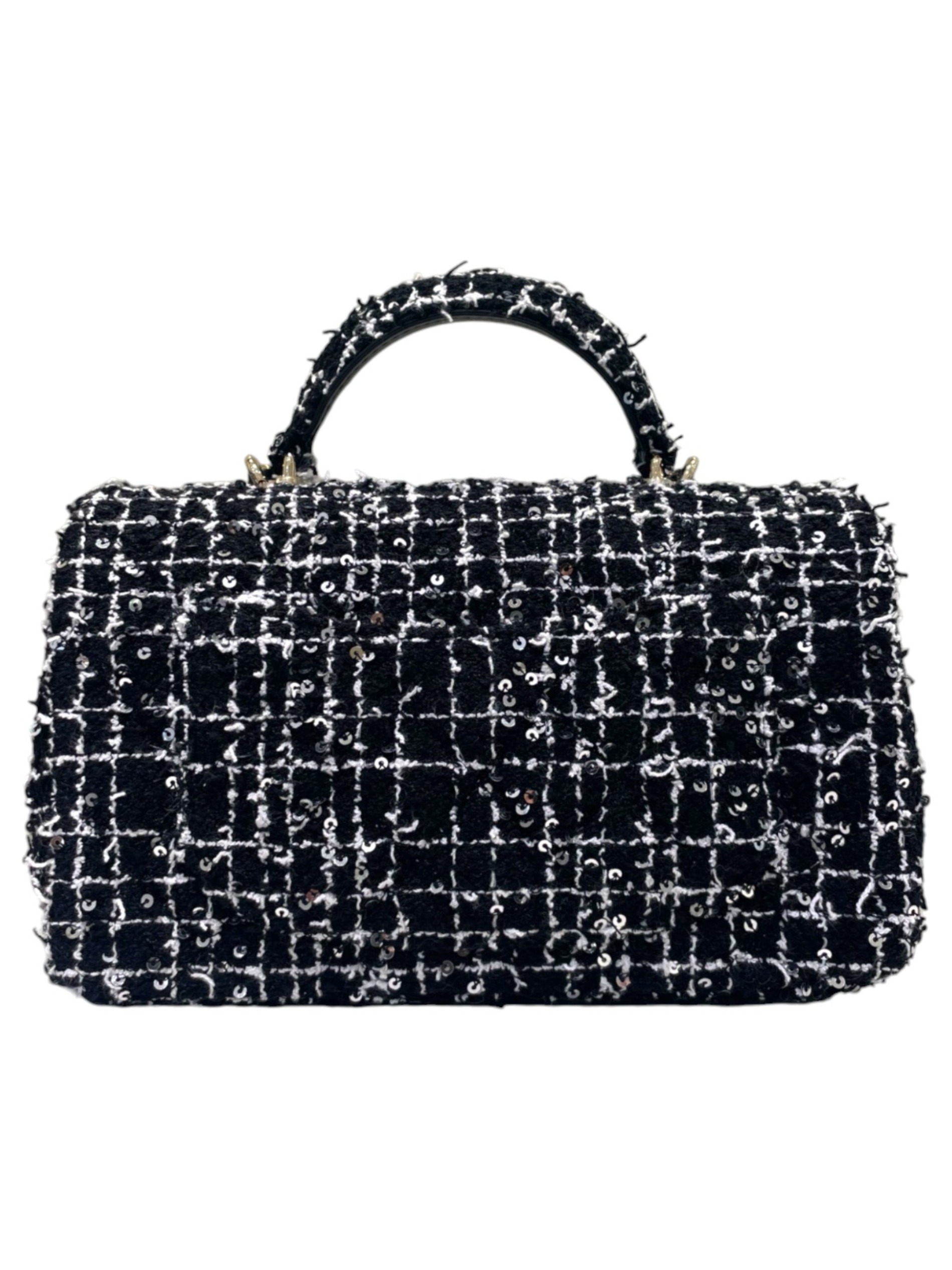 中古・古着通販】CHANEL (シャネル) トップハンドル ツイード チェーン