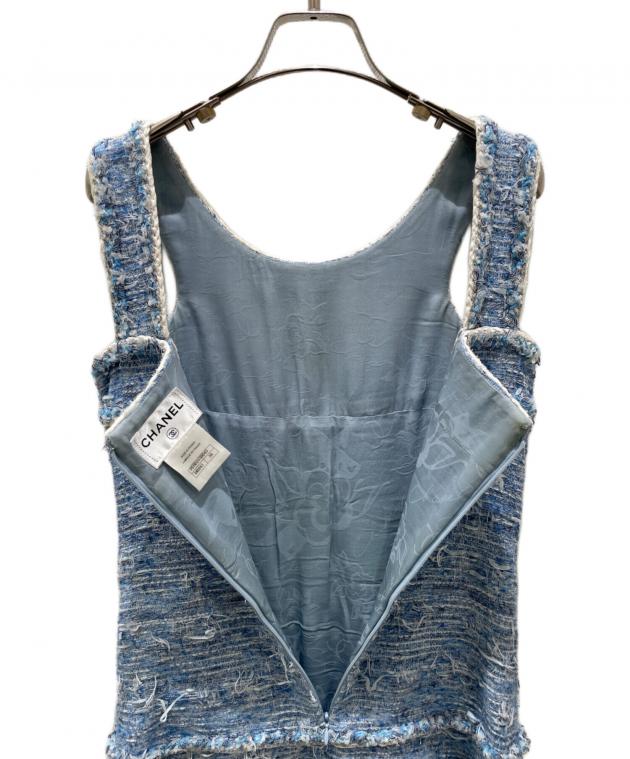 中古・古着通販】CHANEL (シャネル) ツイードノースリーブワンピース